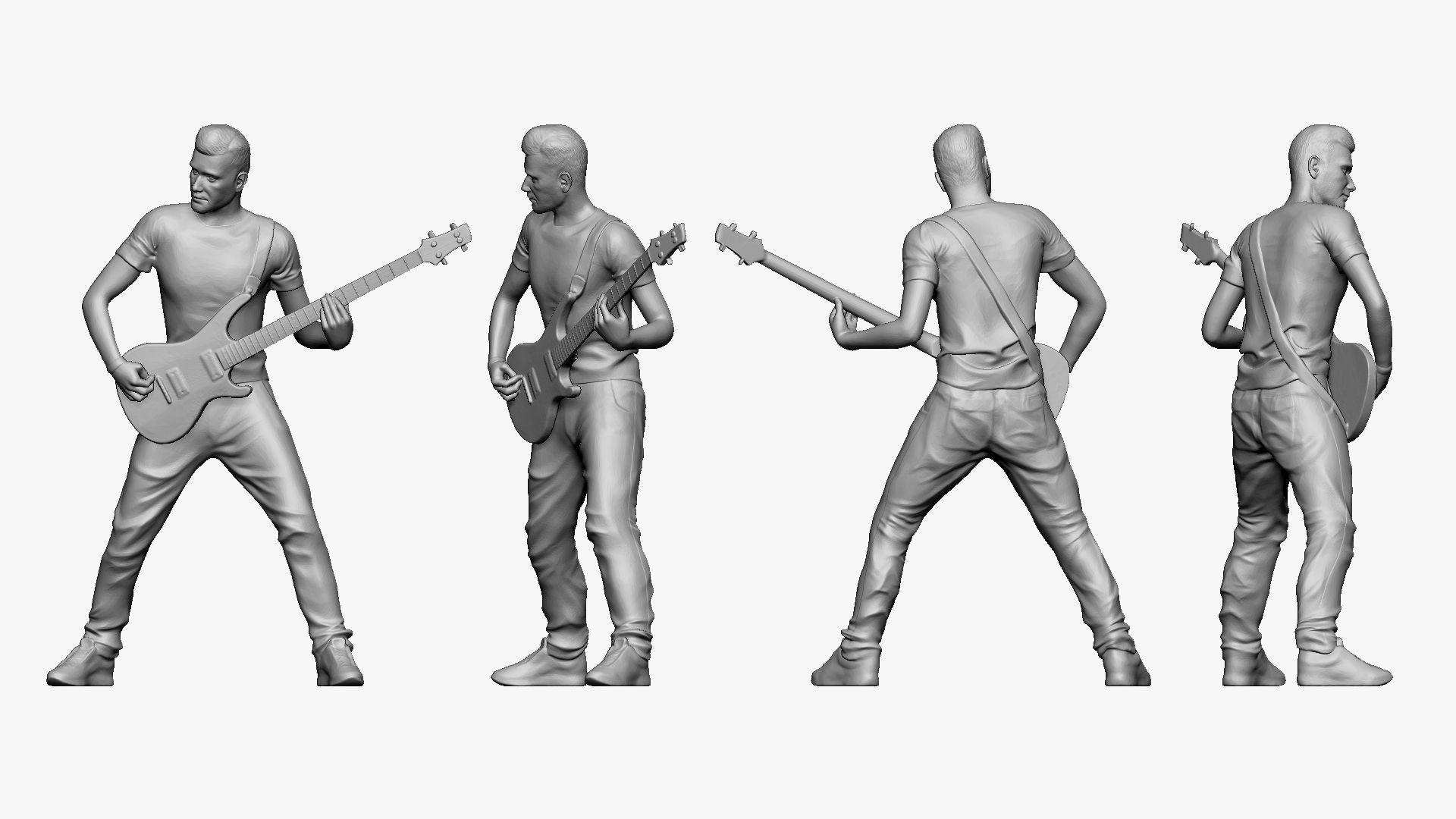 001194 heavy metal bass player 3dp 3D print model_4