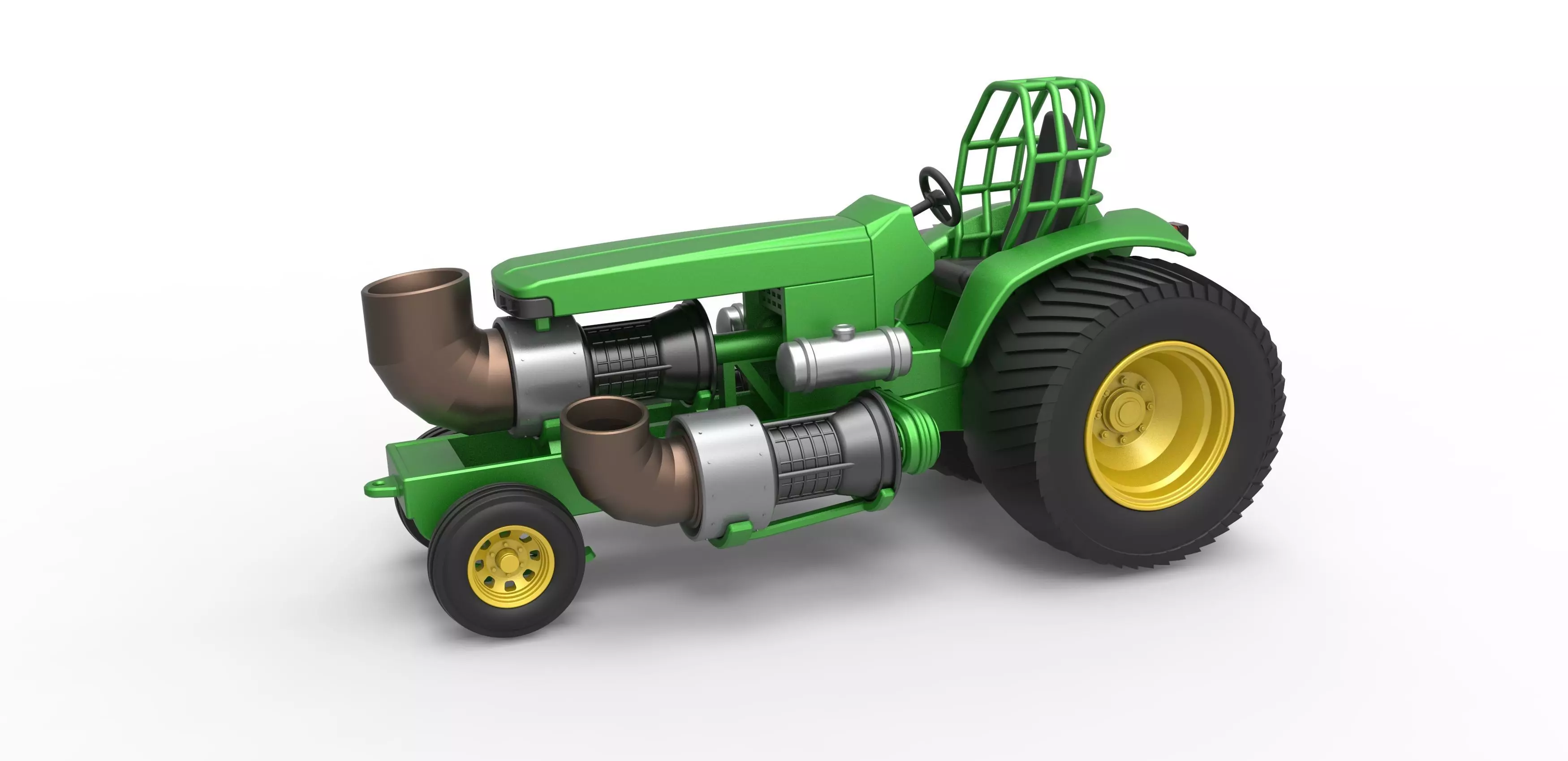 Pulling Tractor JD with 3 jet engines Scale 1 to 25 3D print model