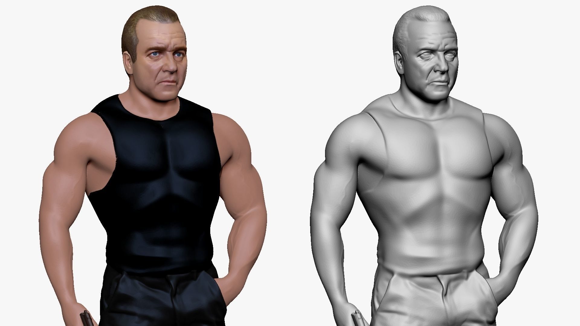 001196 tough guy with the gun 3dp 3D print model_5