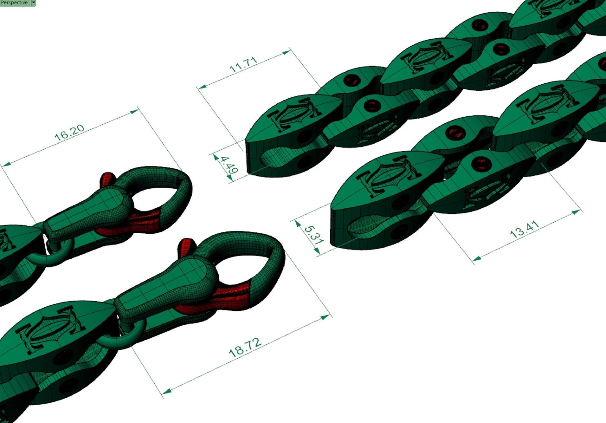 beautiful chain or bracelet  two options 3D print model_3