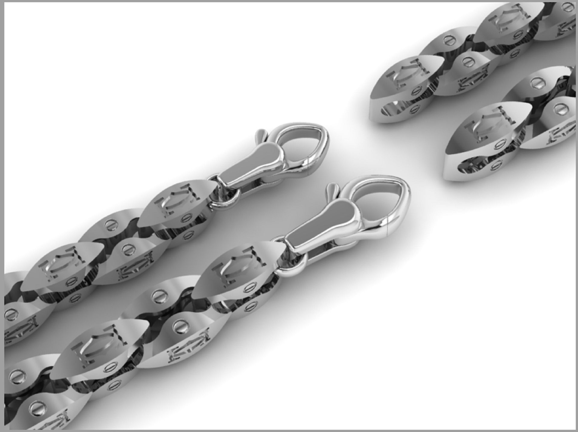 beautiful chain or bracelet  two options 3D print model_2