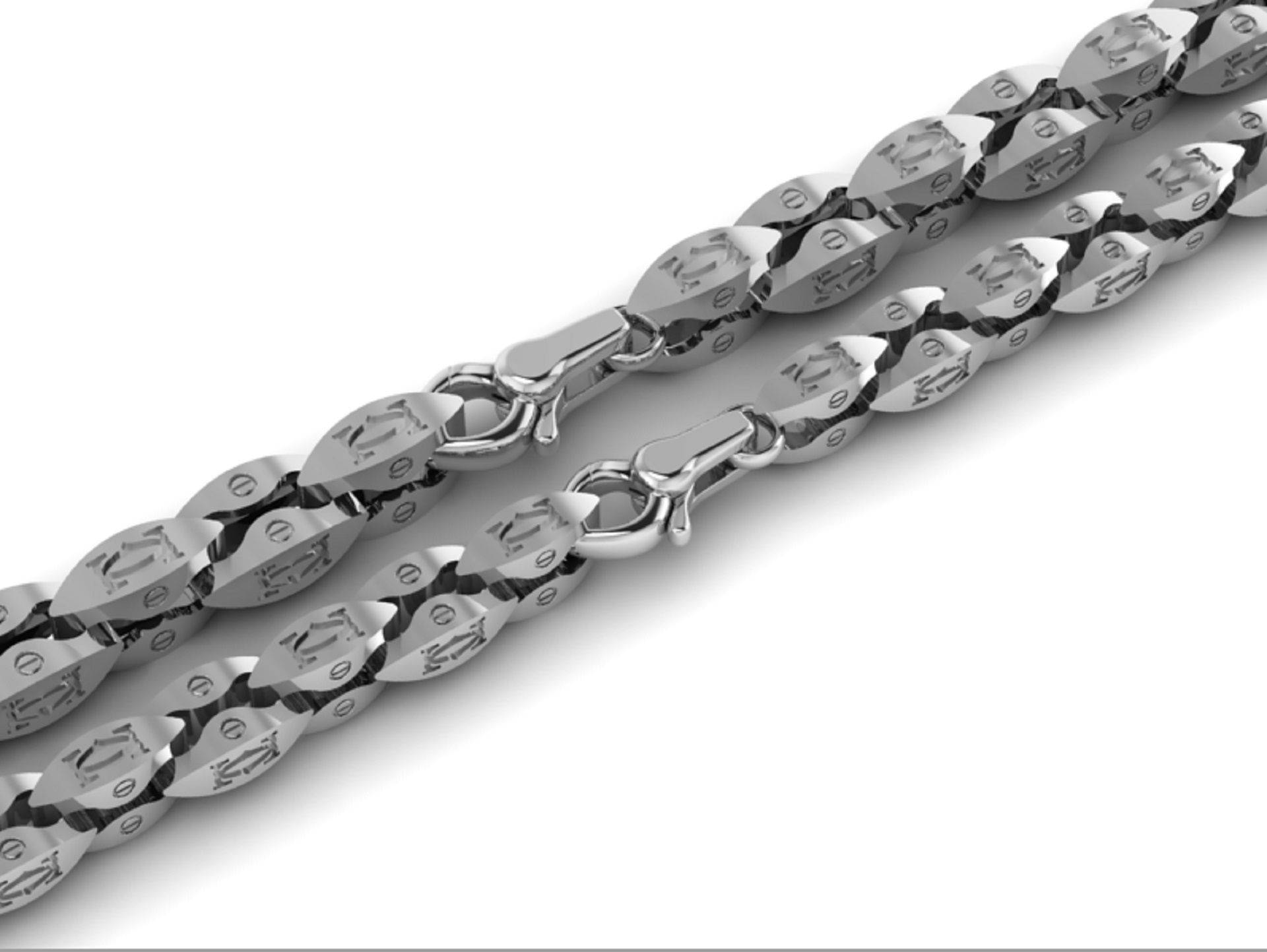 beautiful chain or bracelet  two options 3D print model_4