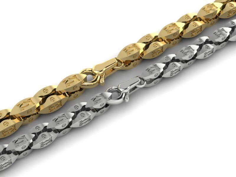 beautiful chain or bracelet  two options 3D print model_1