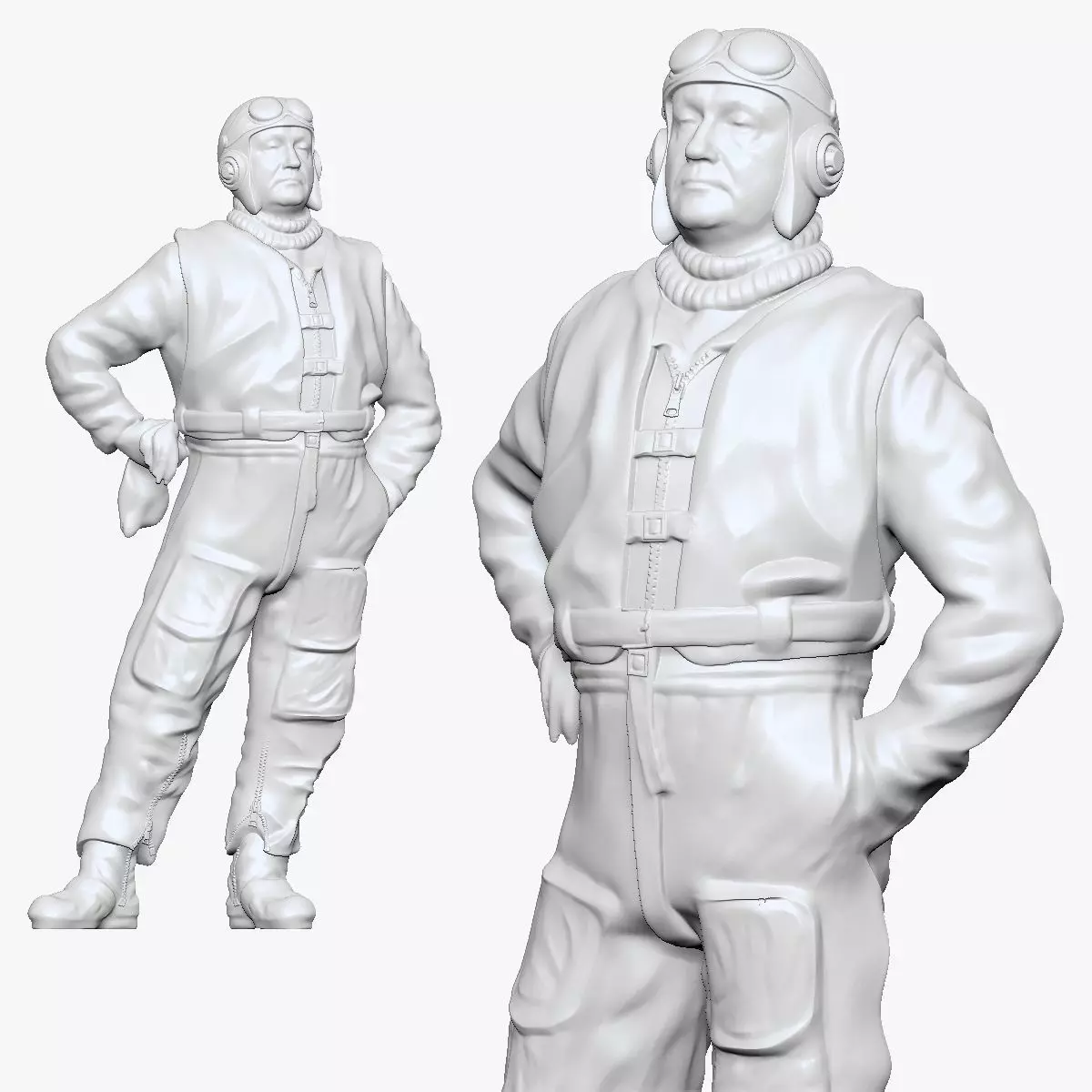 001198 miltary pilot 3dp 3D print model