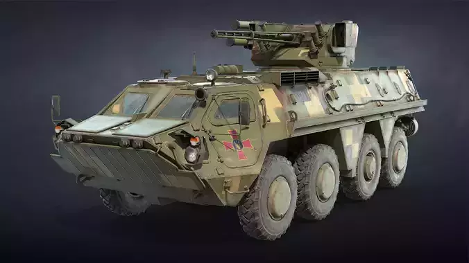 BTR-4E Game Ready military vehicle Low-poly 3D model