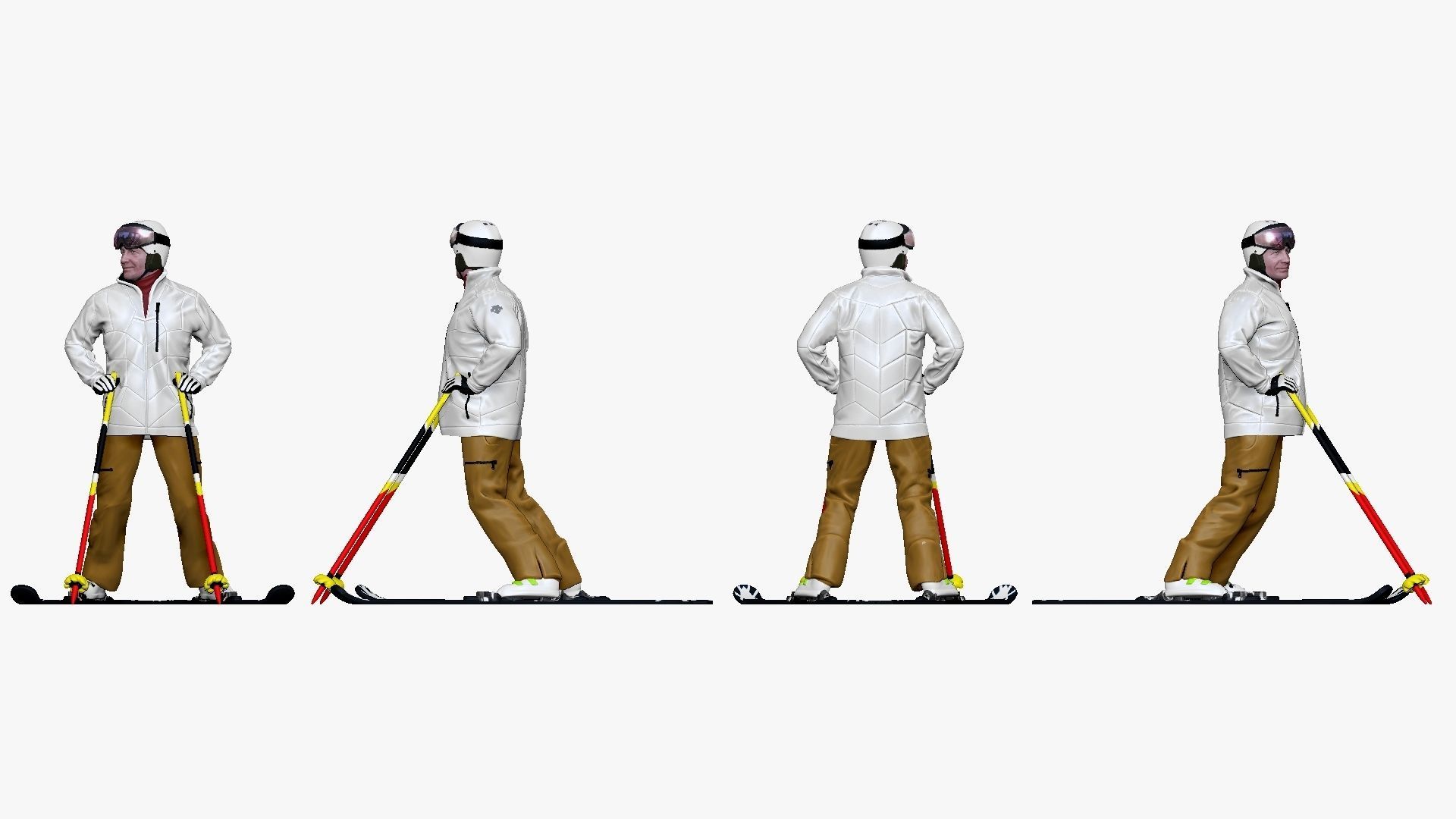 001200 skiman in white jacket khaki pants 3dp 3D print model_3