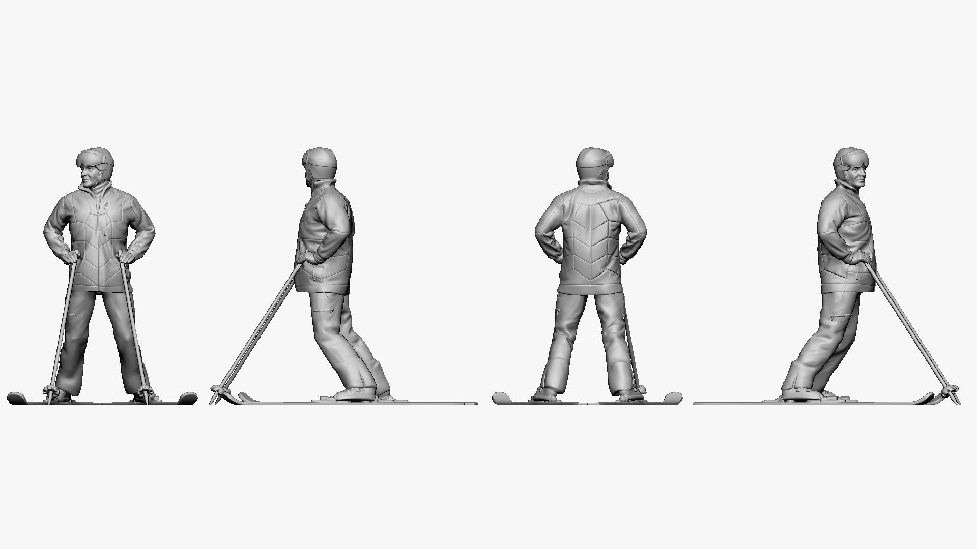 001200 skiman in white jacket khaki pants 3dp 3D print model_4