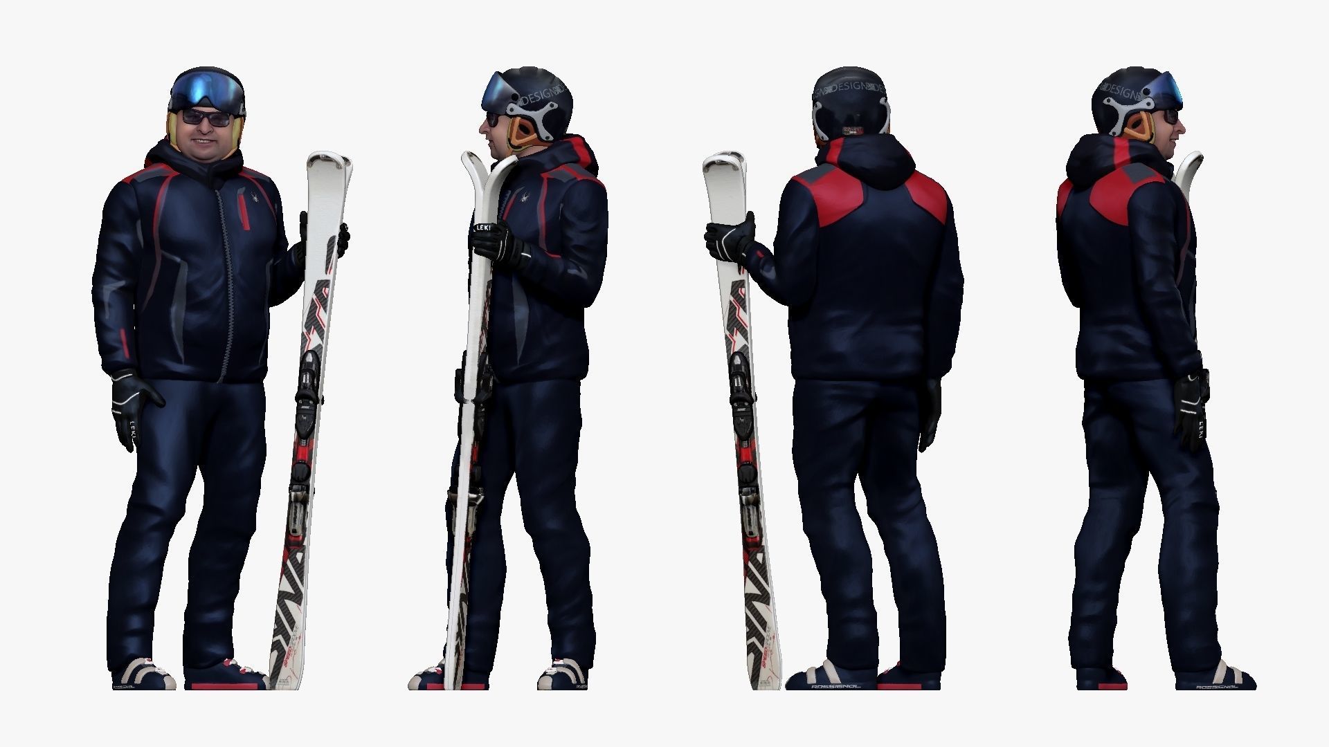 001201 smiling skiman skies in hand 3dp 3D print model_3