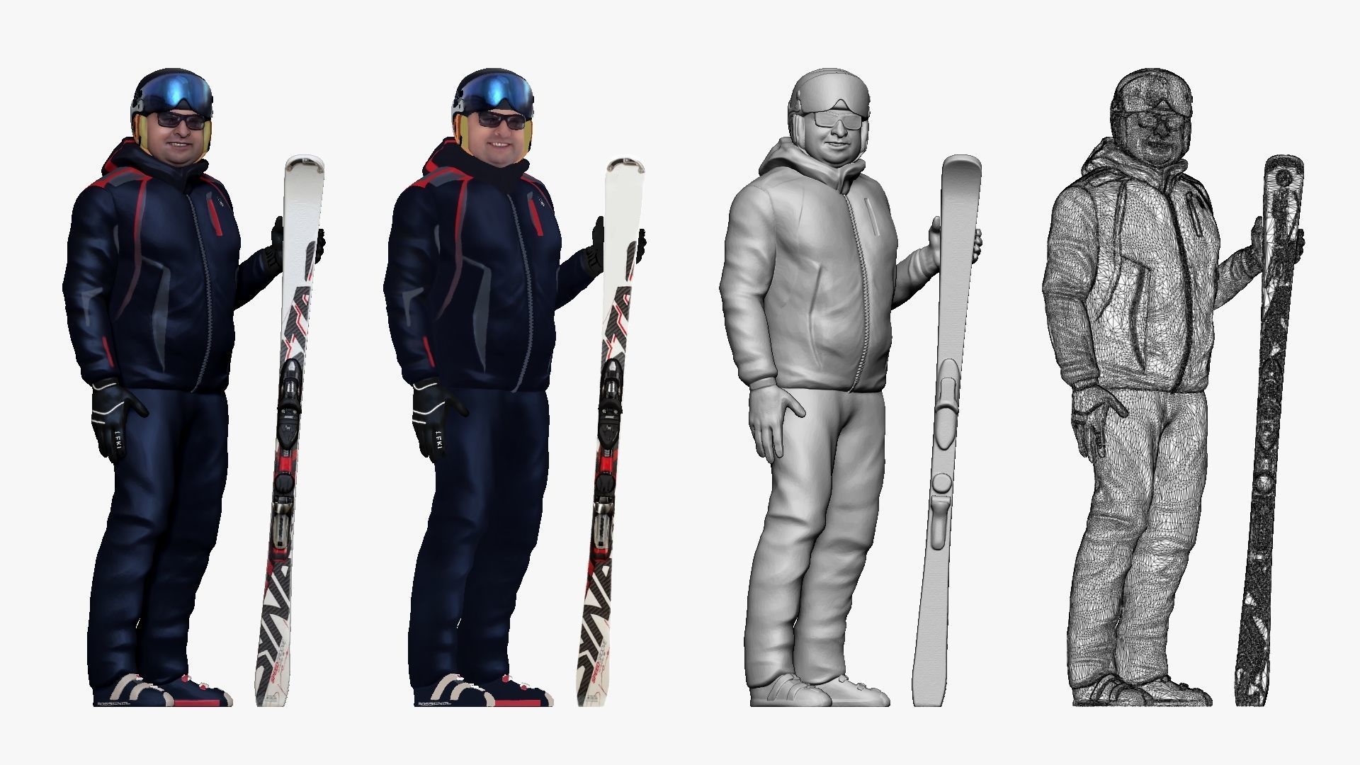 001201 smiling skiman skies in hand 3dp 3D print model_1