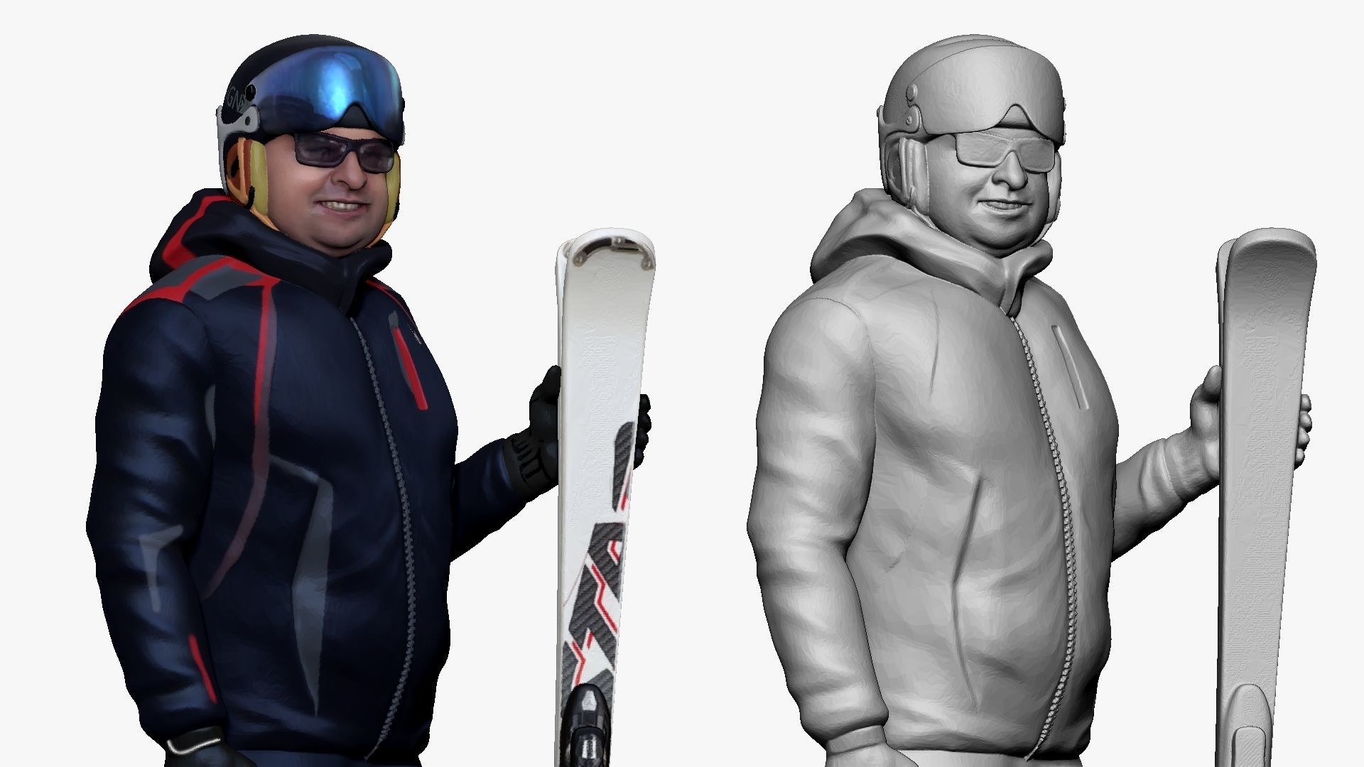 001201 smiling skiman skies in hand 3dp 3D print model_5