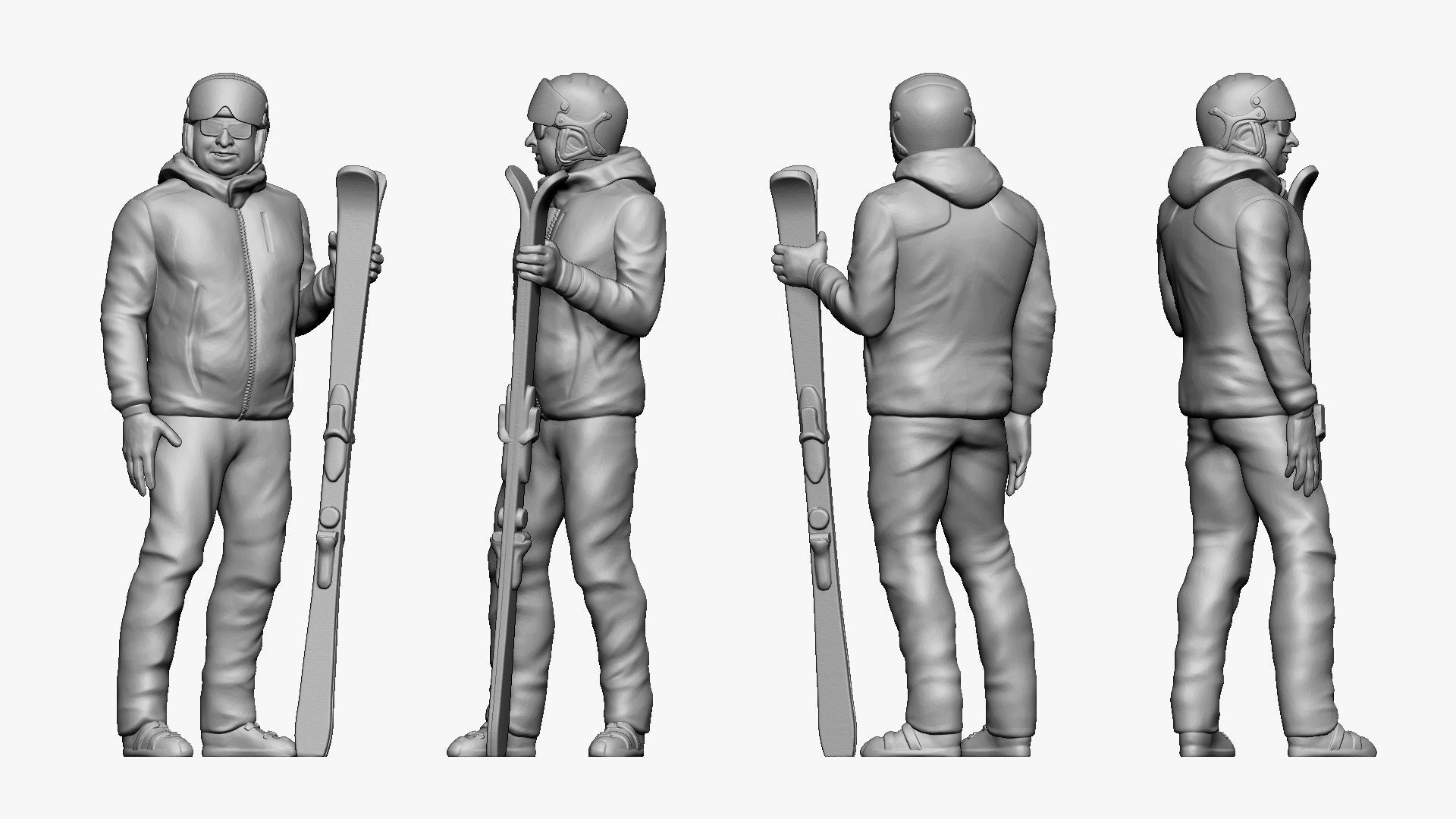 001201 smiling skiman skies in hand 3dp 3D print model_4