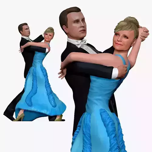 001205 man in suit and woman in blue dress dancing