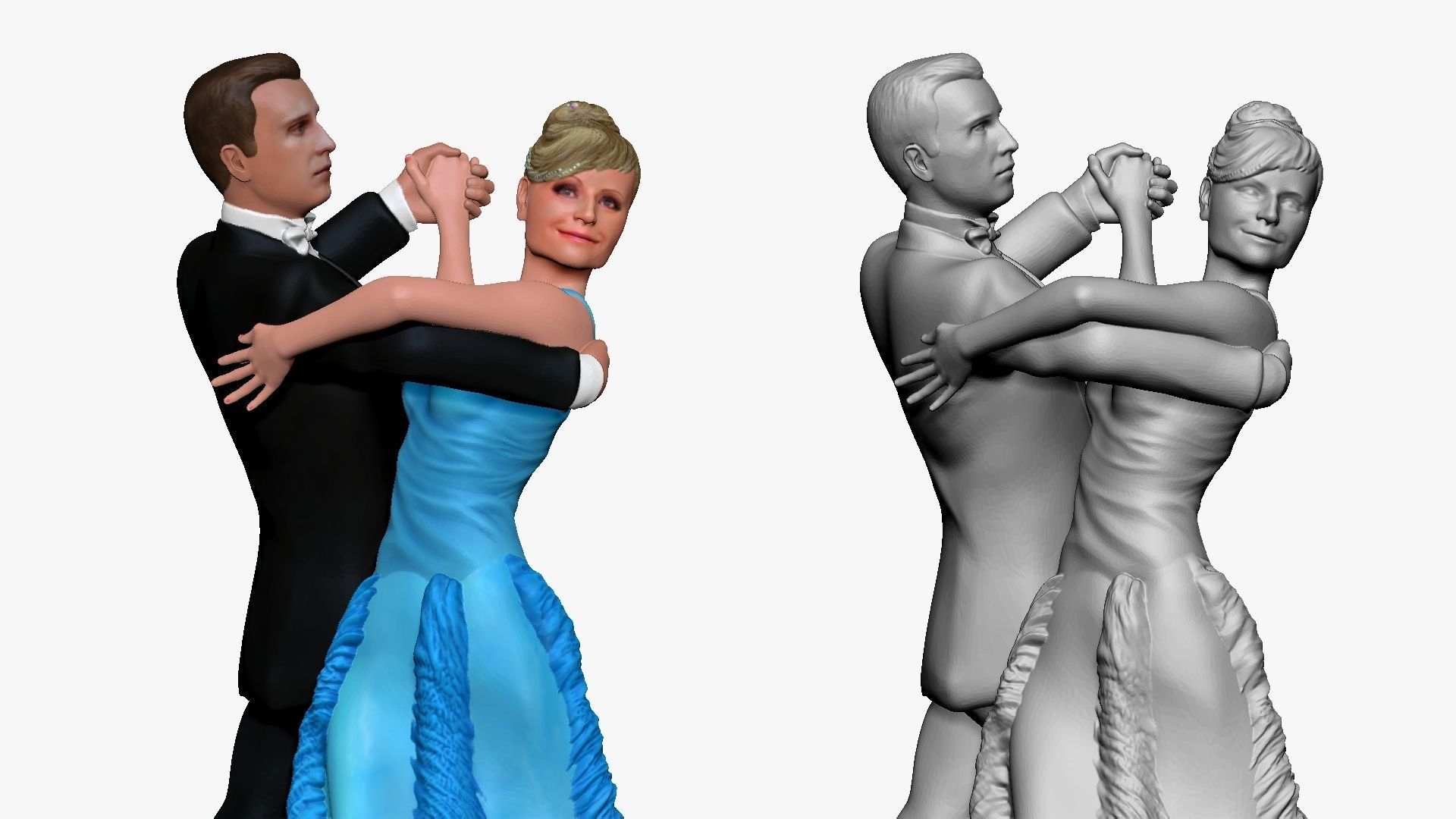 001205 man in suit and woman in blue dress dancing 3dp 3D print model_5