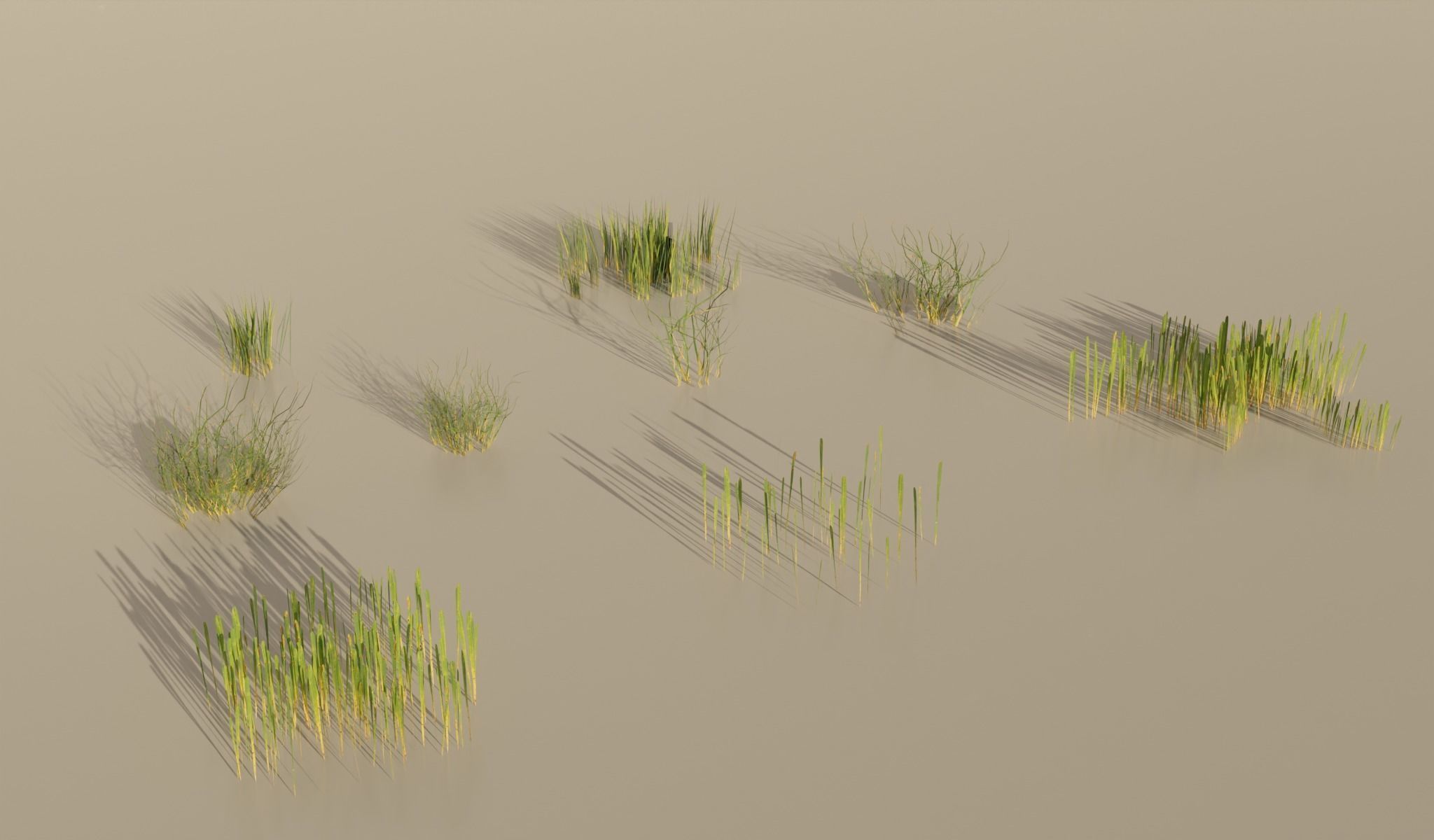 Realistic Grass Pack For Games Free low-poly 3D model_8