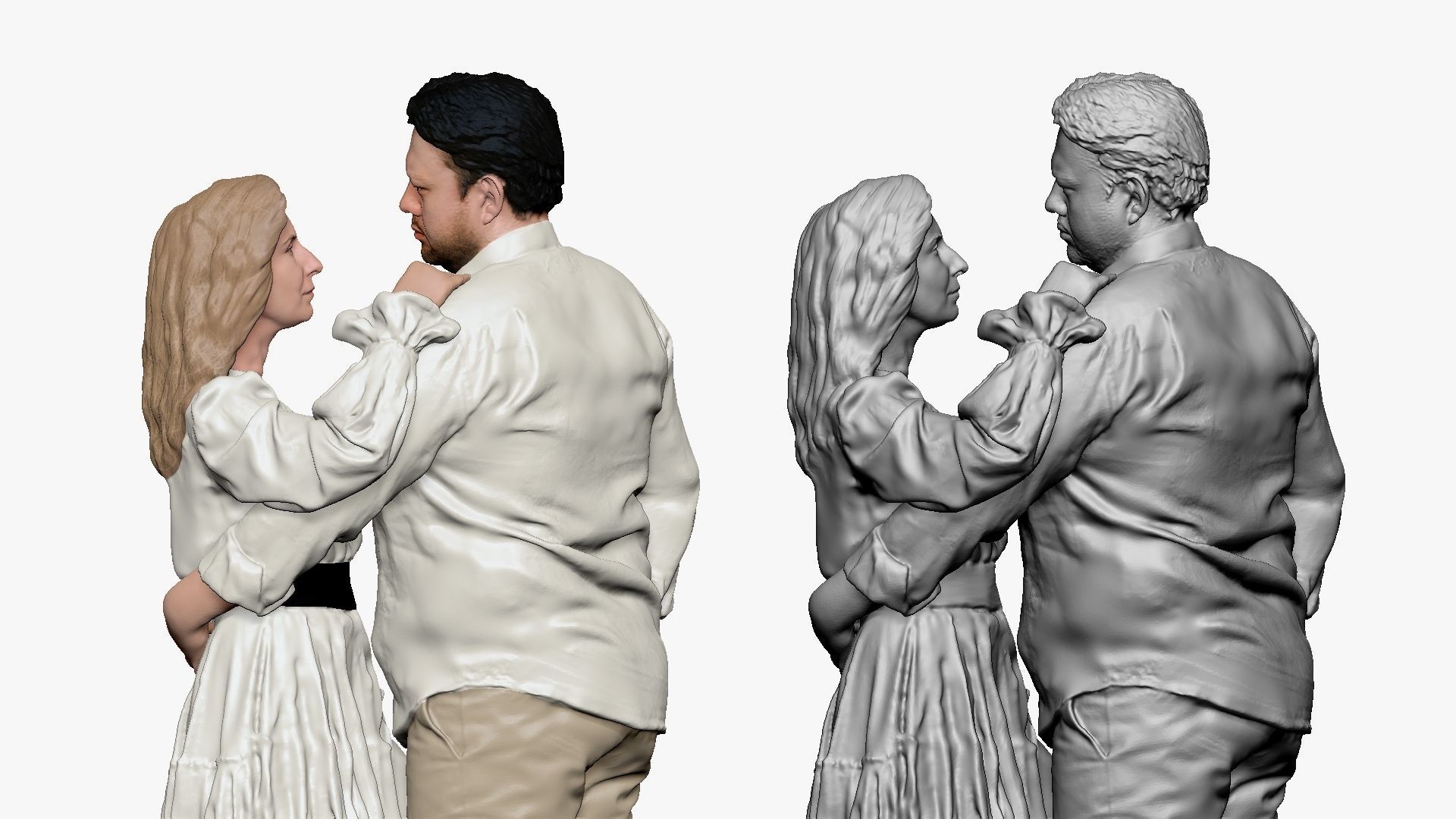 001206 blonde woman in white and man in white 3dp 3D print model_5