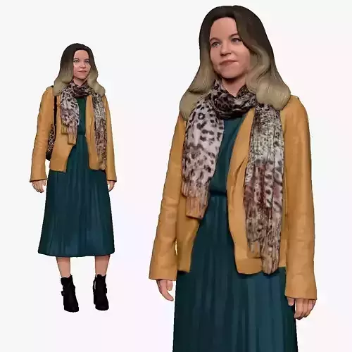 001209 woman in modern style ambre hairs