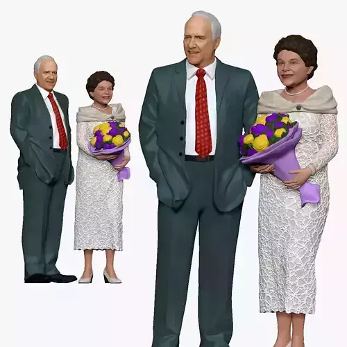 001210 oldys man in suit and woman with flowers