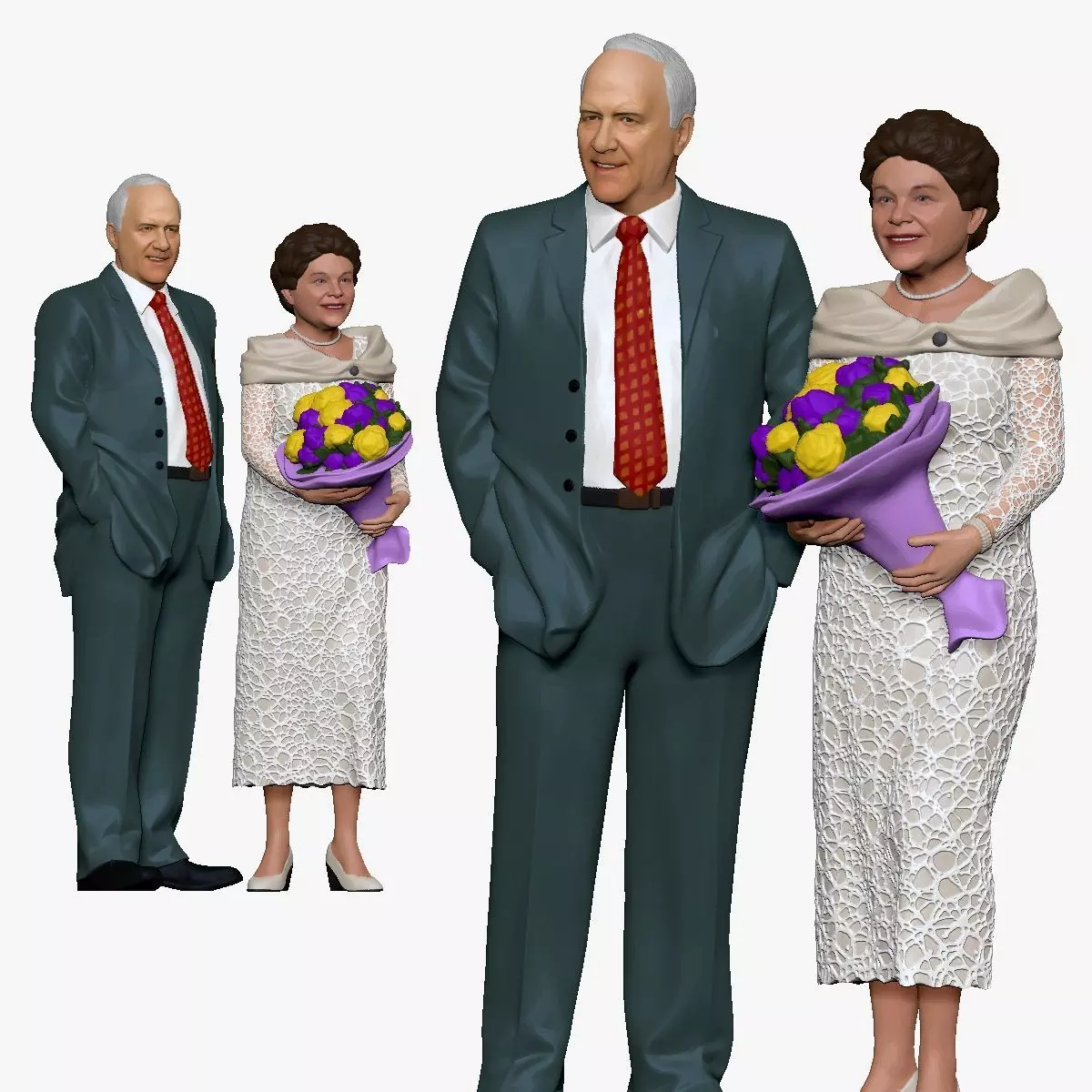 001210 oldys man in suit and woman with flowers 3dp 3D print model