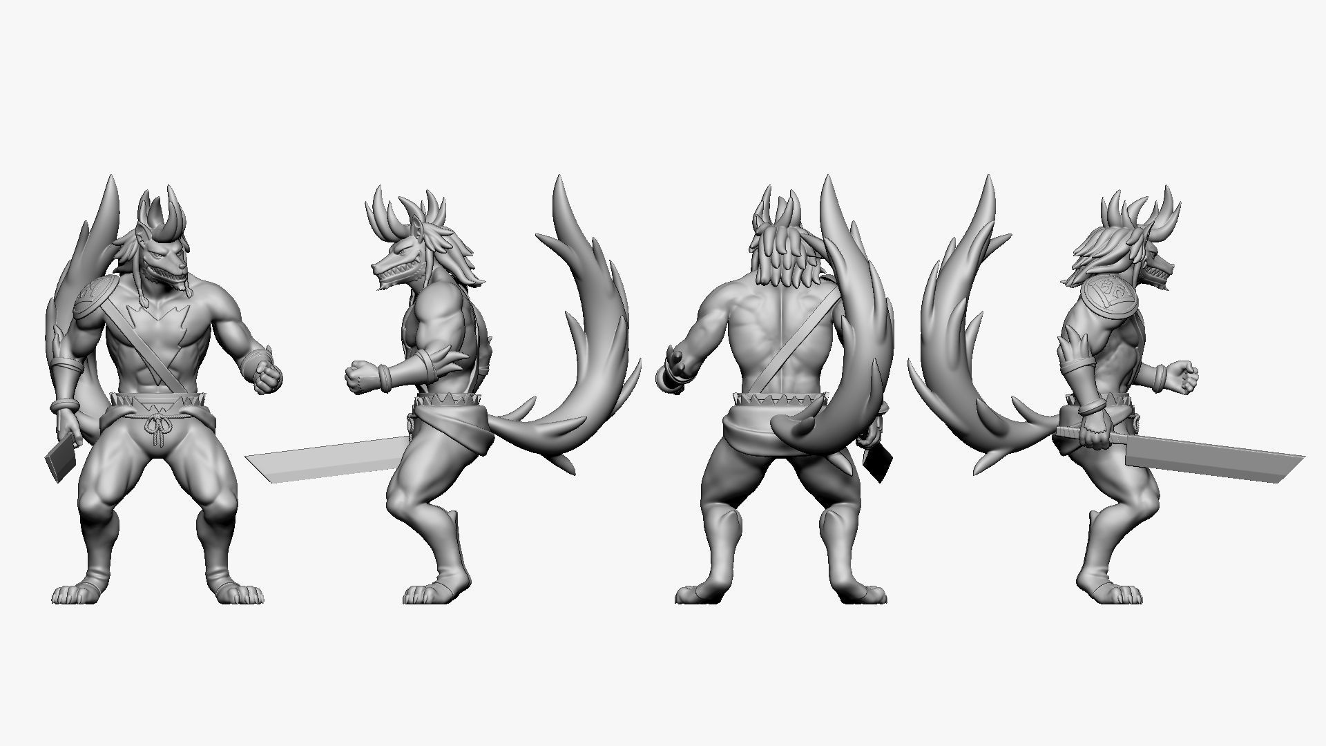 001231 werewolf trooper with long sword 3D model_4