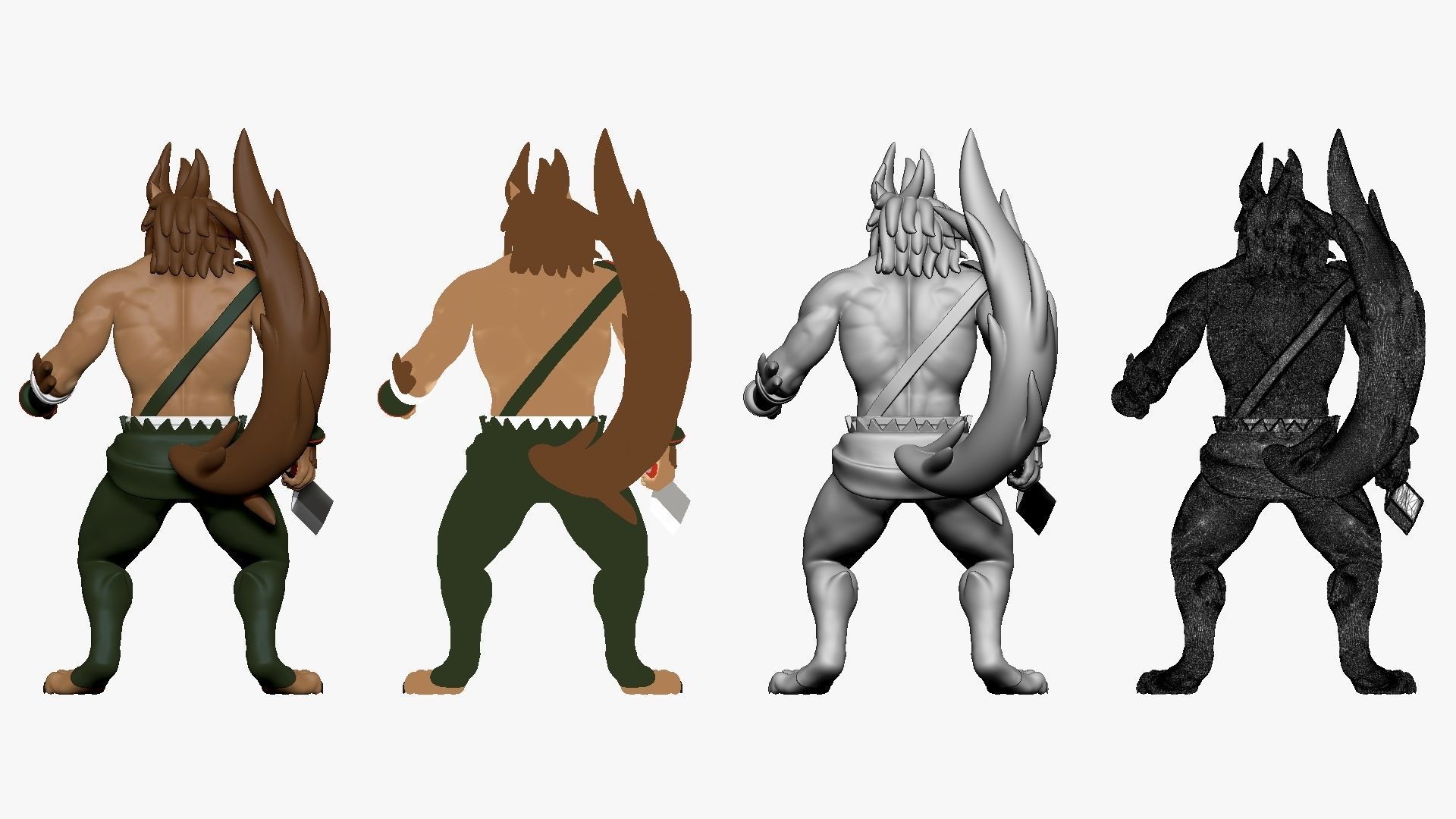 001231 werewolf trooper with long sword 3D model_2