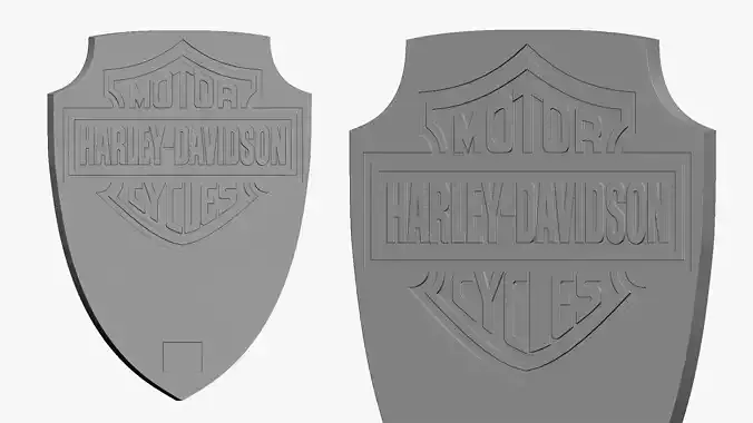 001232 plate of harley davidson logo 3dp