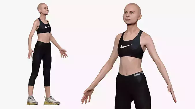 001235 woman in fitness costume 3dp 3D print model