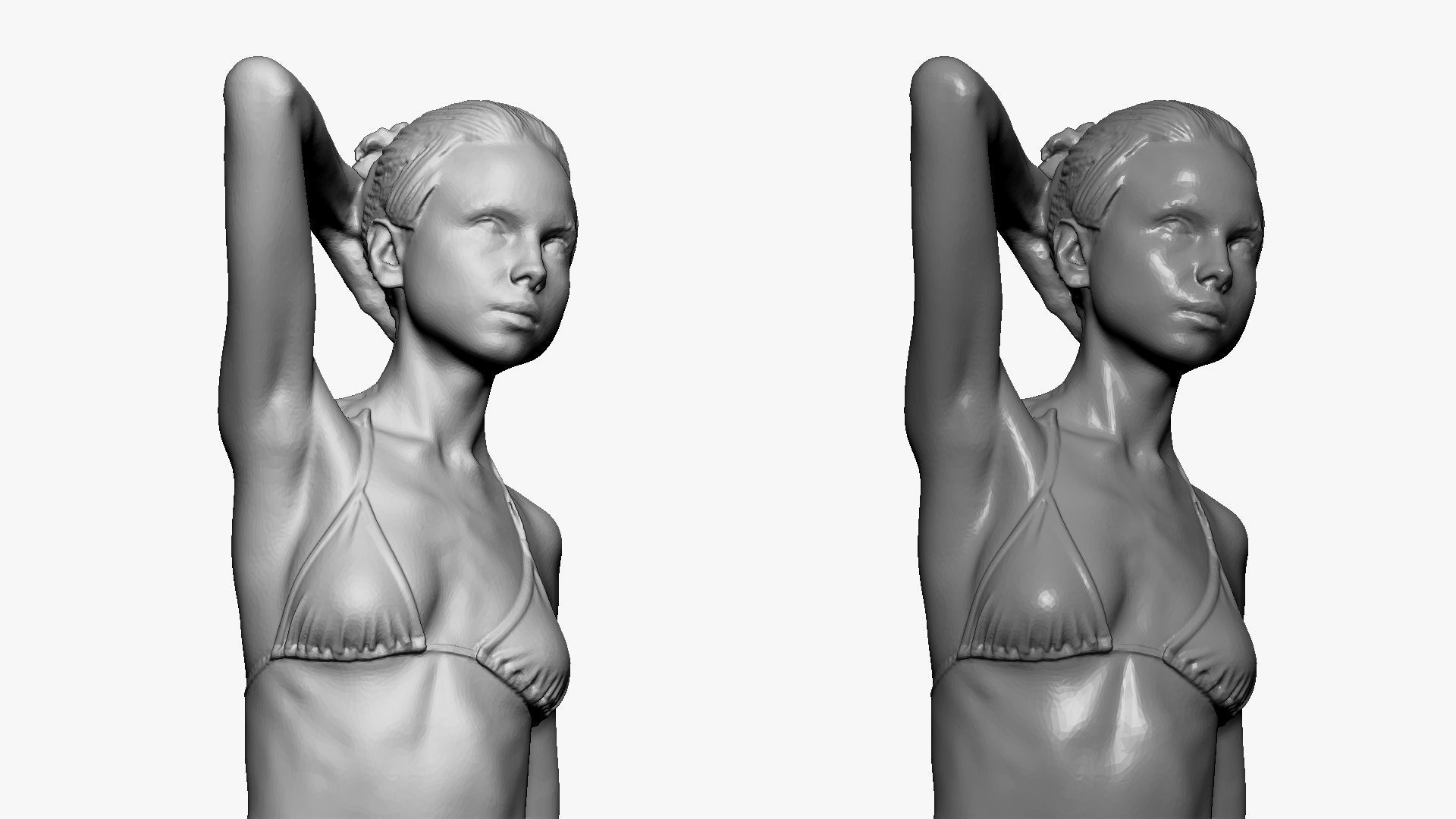 001236 woman in bikini hand up behind head 3dp 3D print model_5