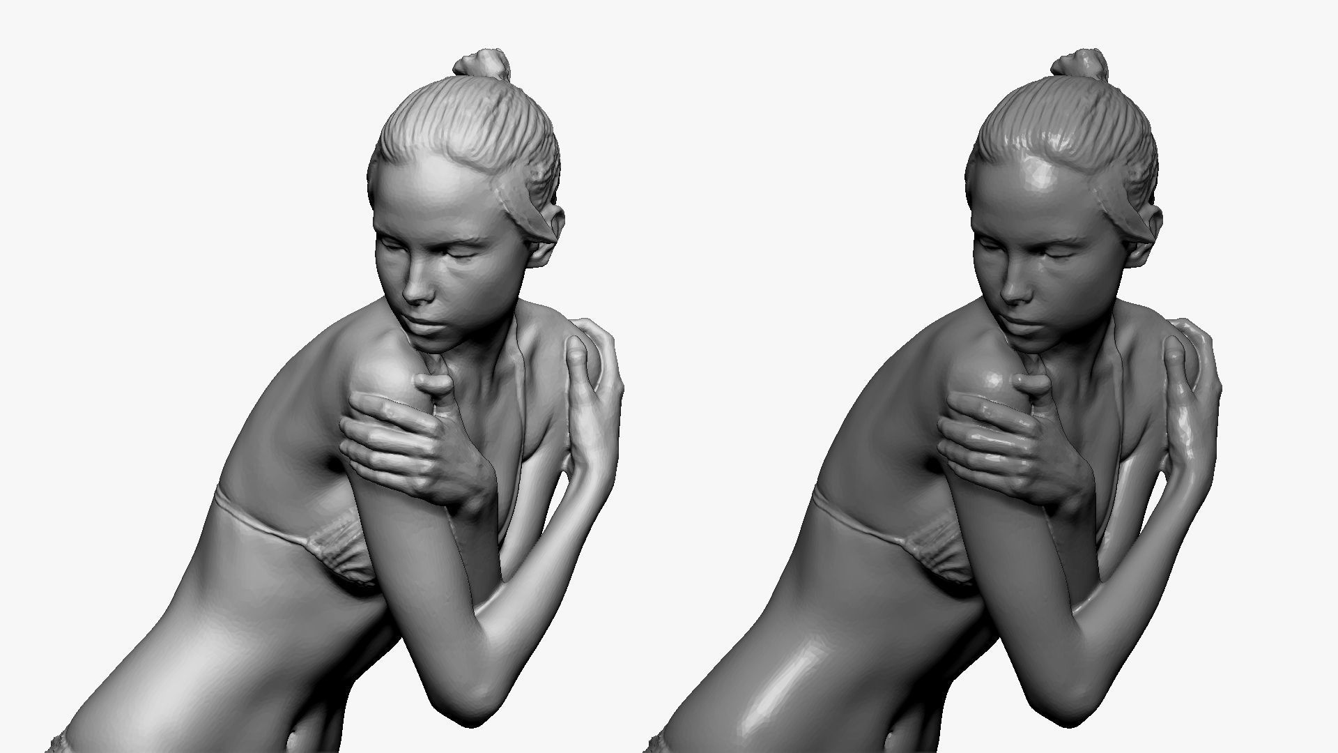 001237 woman in underwear clod pose 3dp 3D print model_5