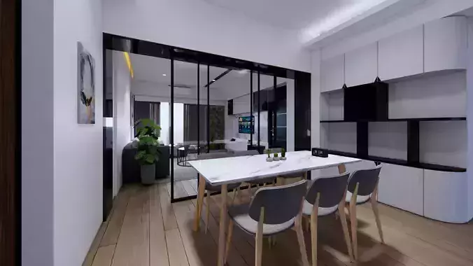 Living Room and Bedroom