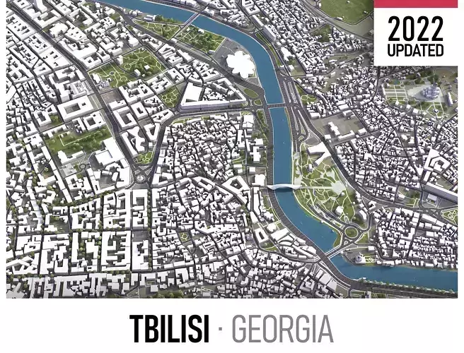 Tbilisi Low-poly 3D model