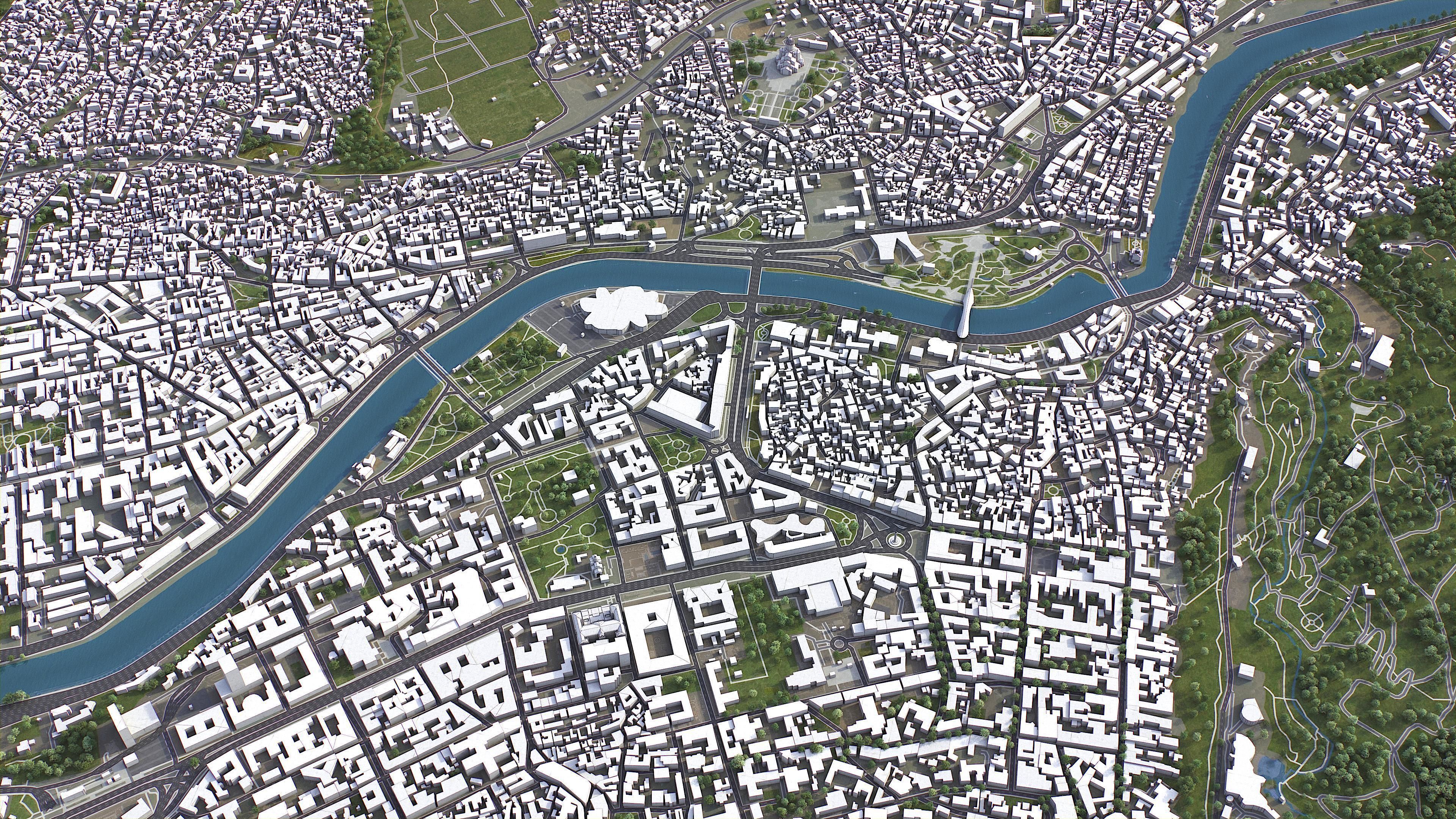 Tbilisi Low-poly 3D model_3