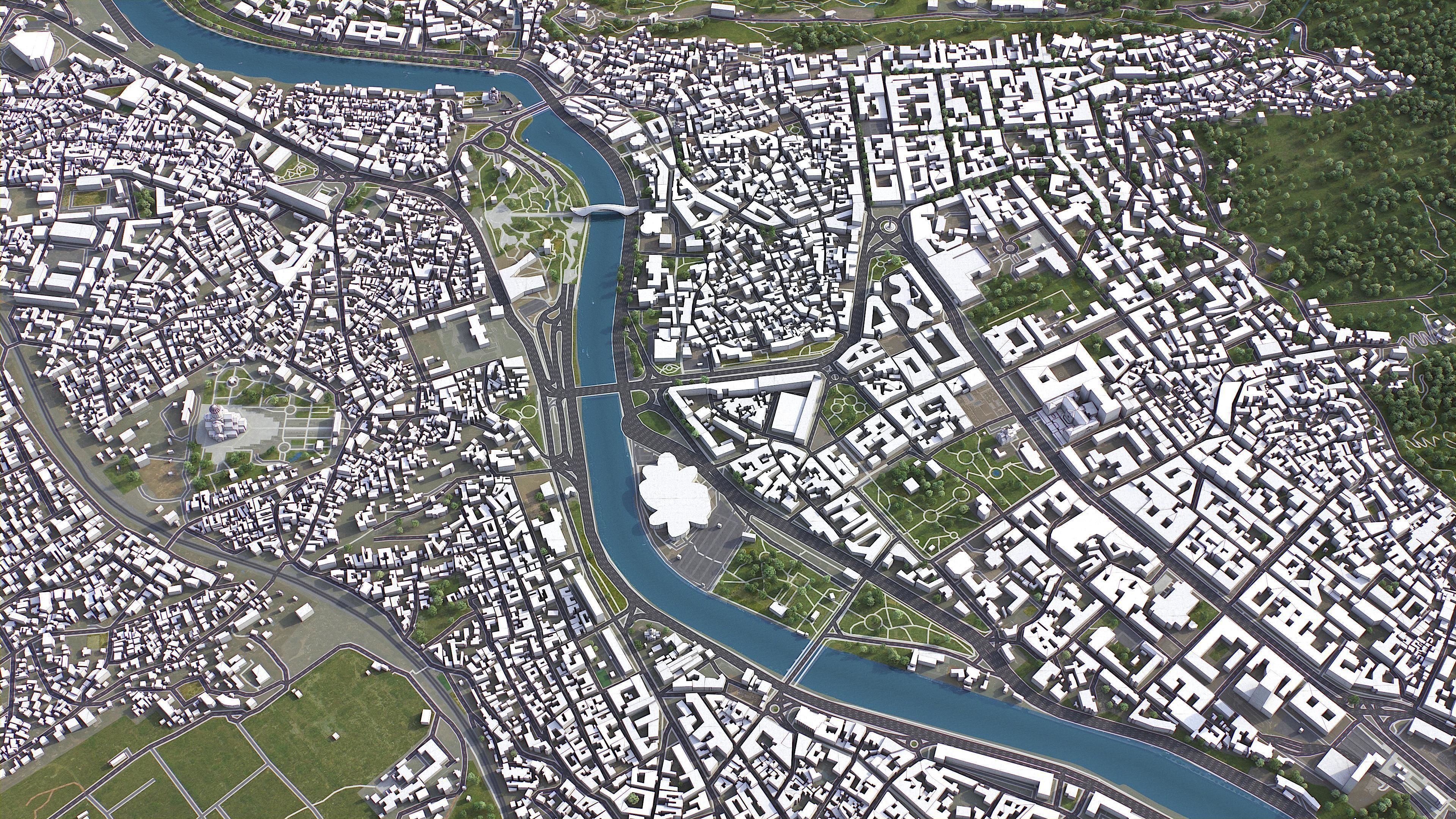 Tbilisi Low-poly 3D model_4