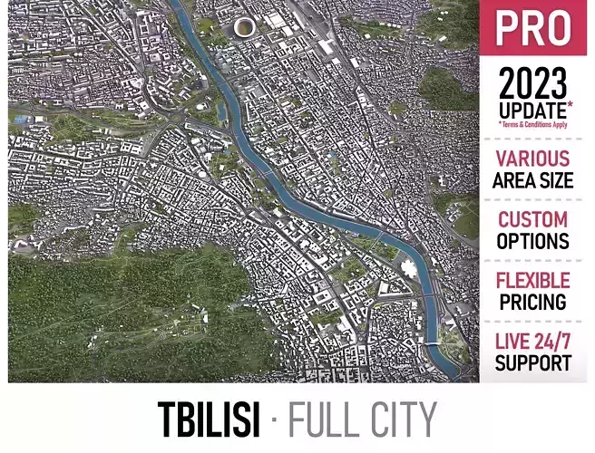 Tbilisi Low-poly 3D model