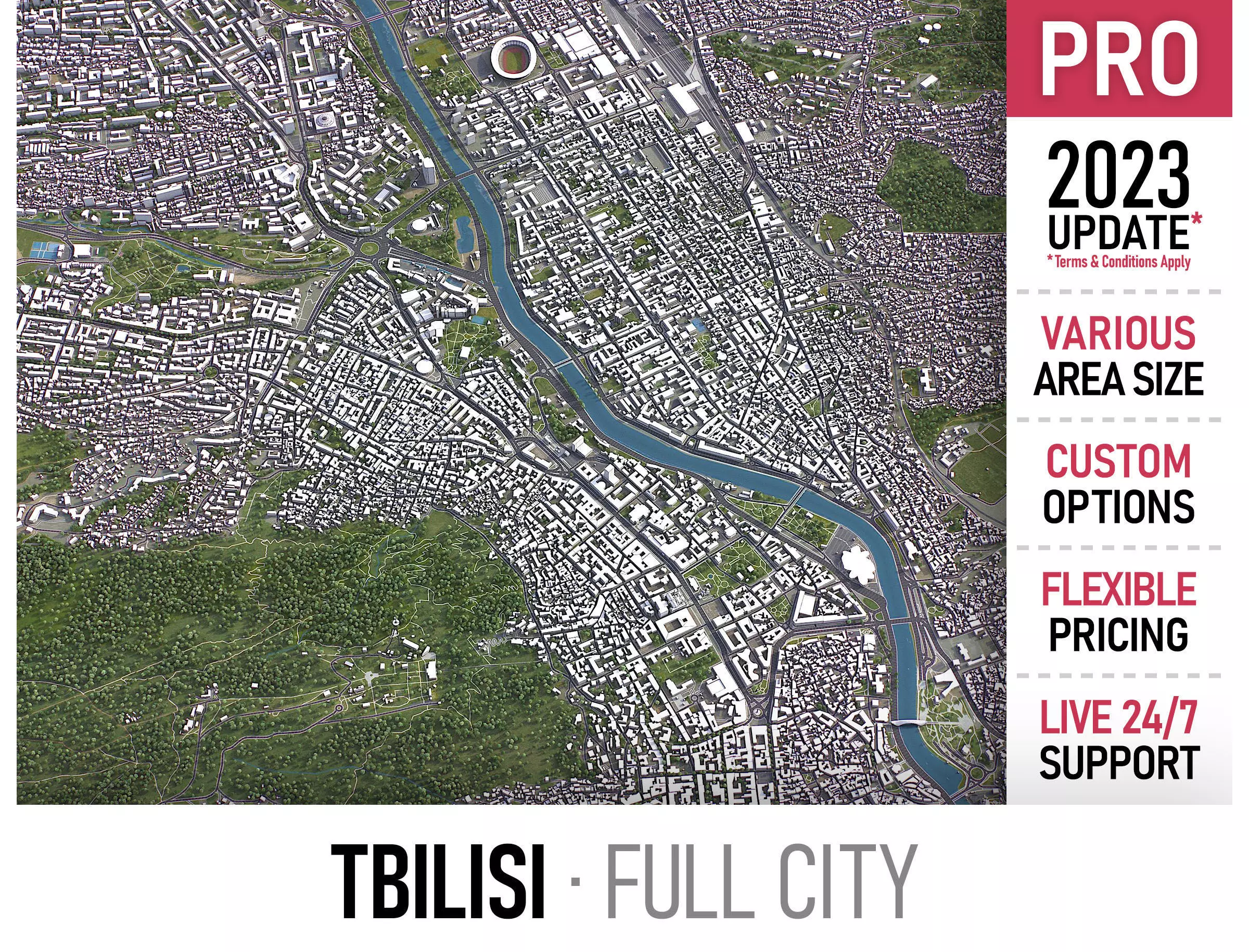 Tbilisi Low-poly 3D model_0