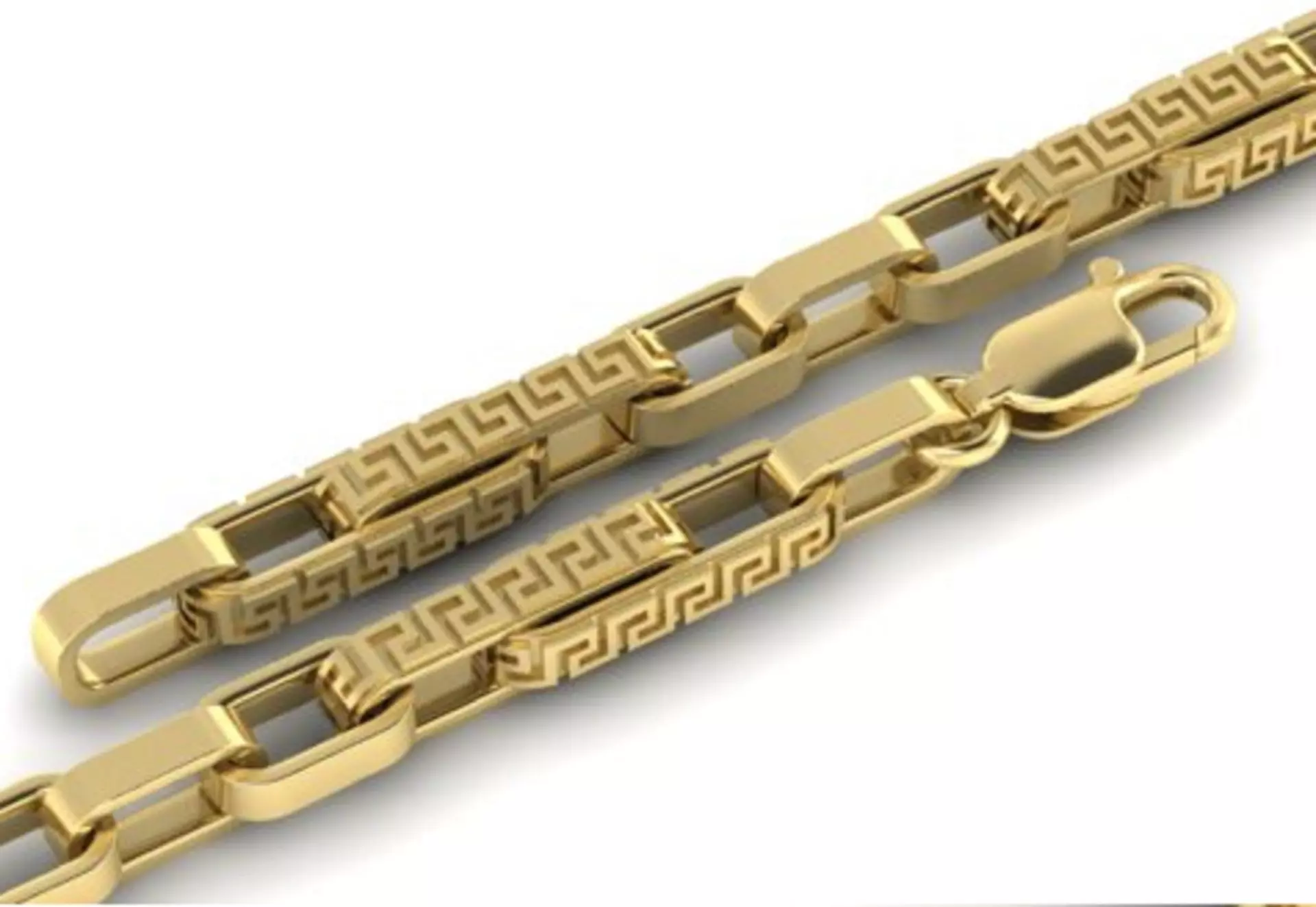 beautiful chain or bracelet  with Greek pattern 3D print model_0