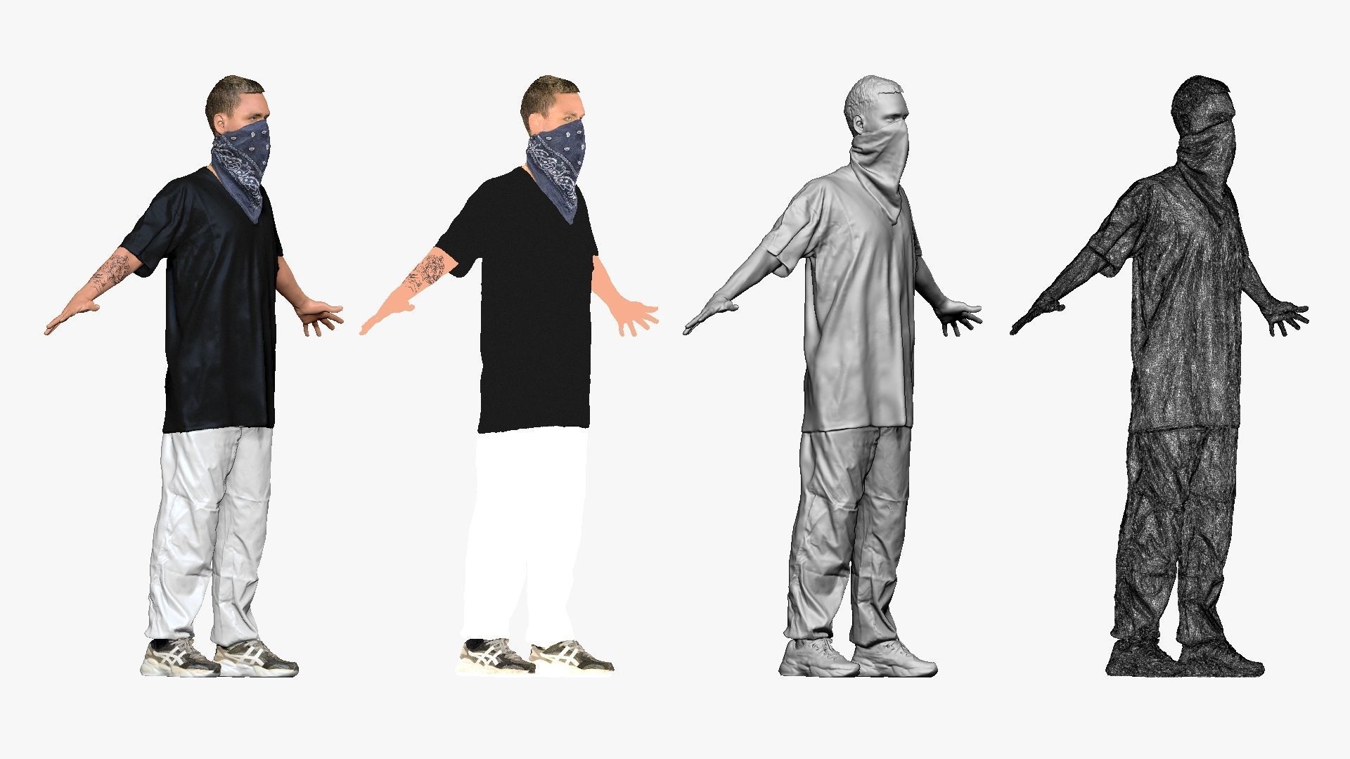 001248 young man in gangster style of wear Low-poly 3D model_1