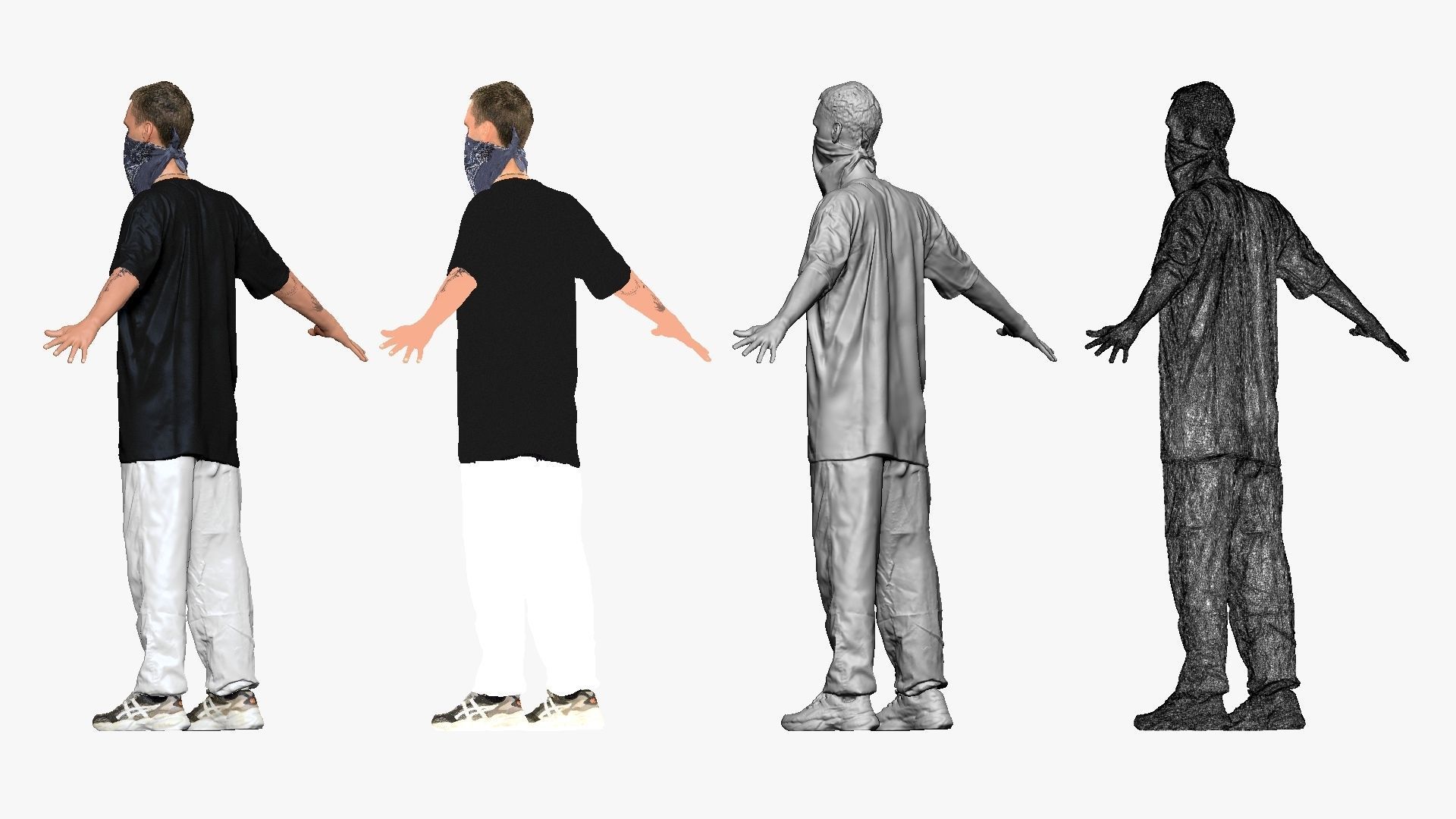 001248 young man in gangster style of wear Low-poly 3D model_2