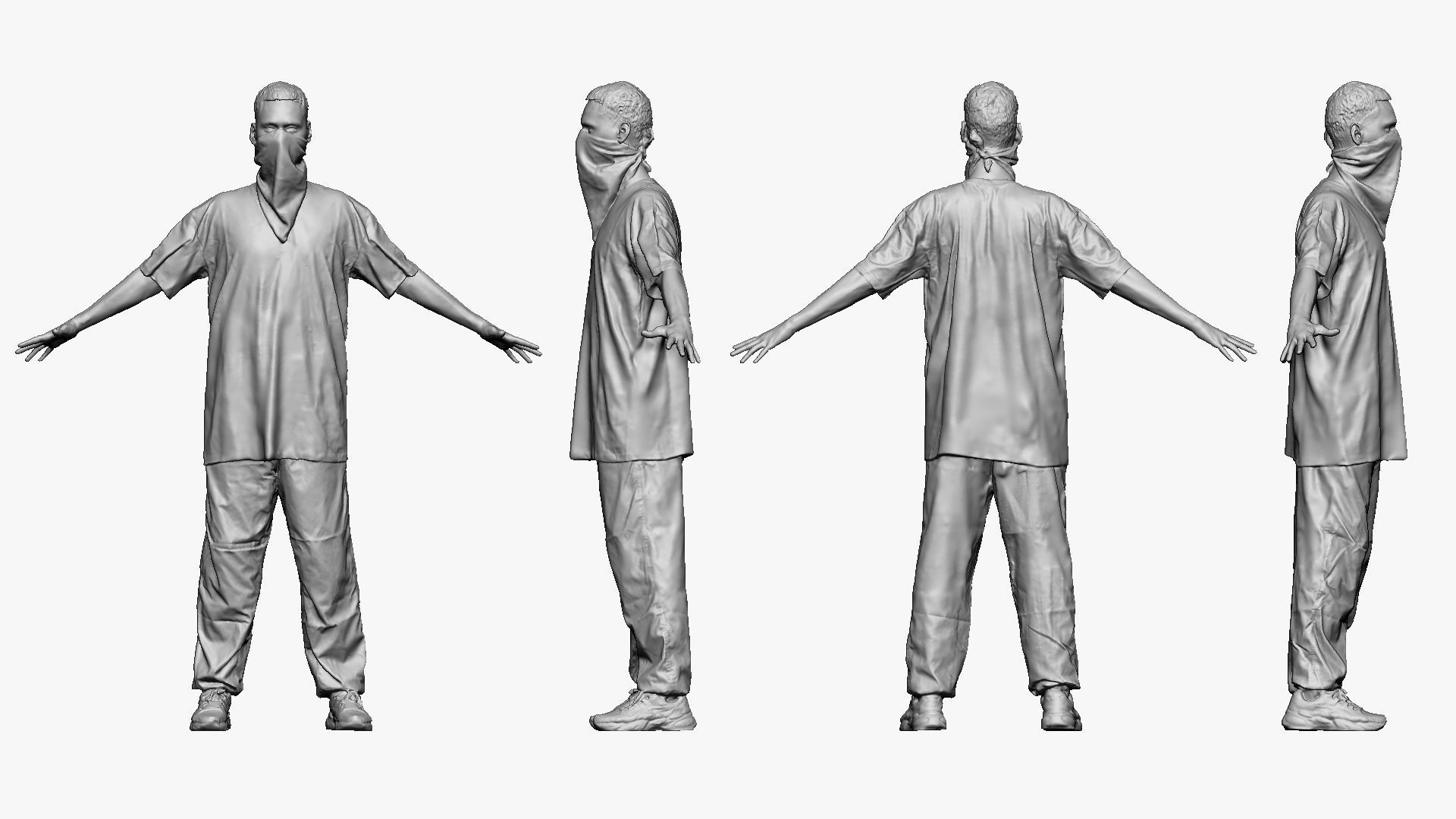 001248 young man in gangster style of wear Low-poly 3D model_4