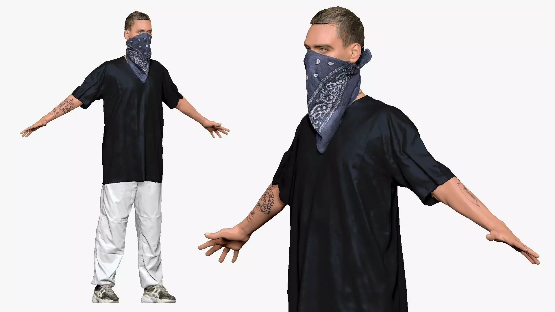 001248 young man in gangster style of wear Low-poly 3D model_0