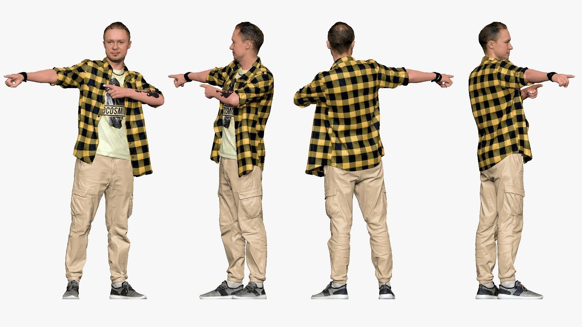 001254 stylish man and palid yellow shirt 3D model_3