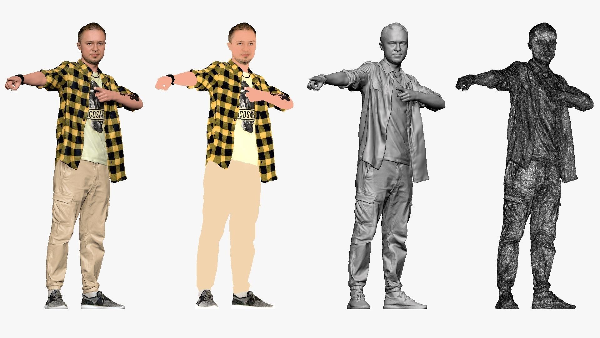 001254 stylish man and palid yellow shirt 3dp 3D print model_1