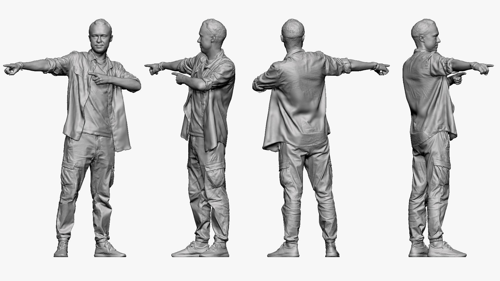 001254 stylish man and palid yellow shirt 3dp 3D print model_4