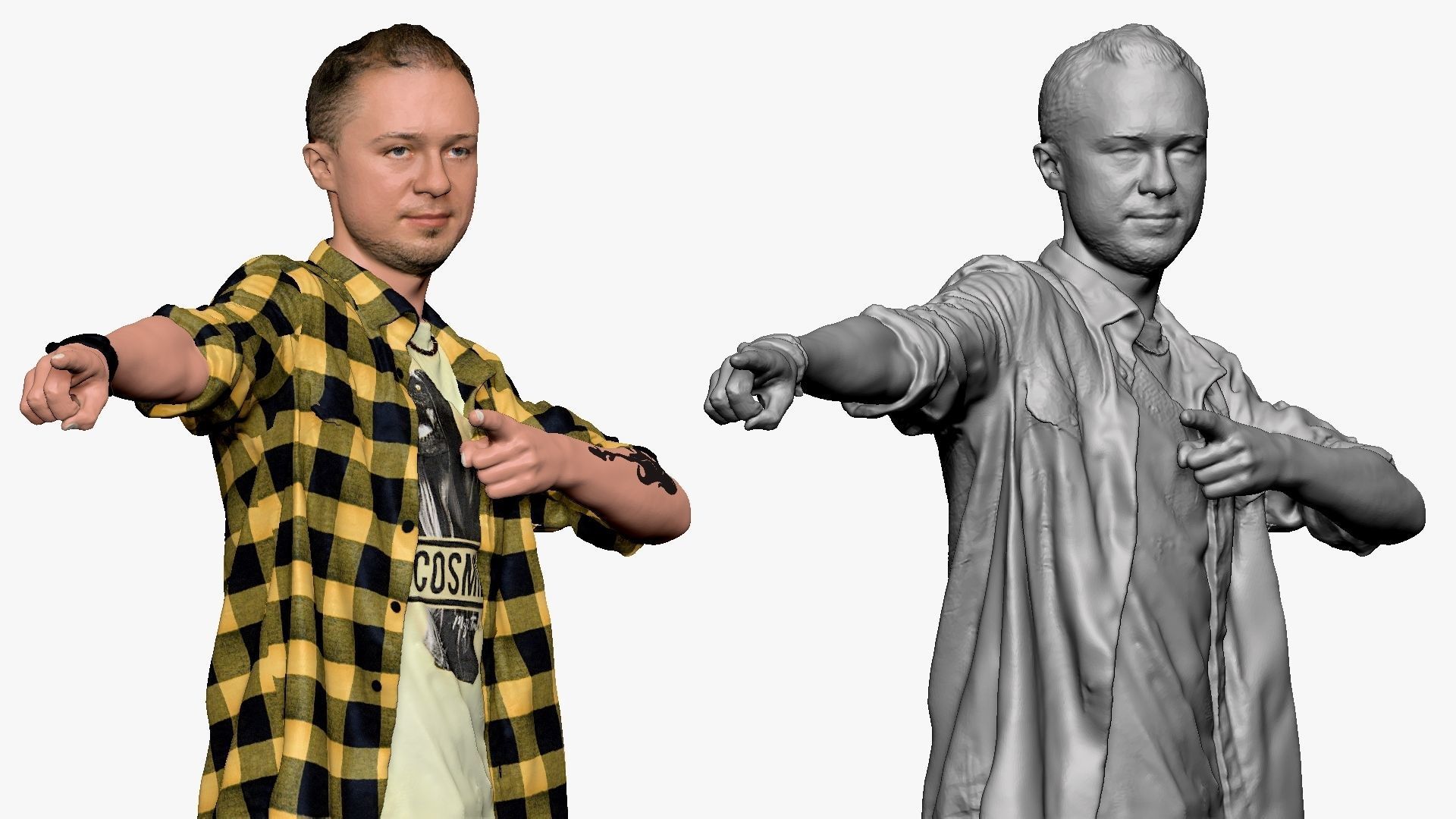 001254 stylish man and palid yellow shirt 3dp 3D print model_5