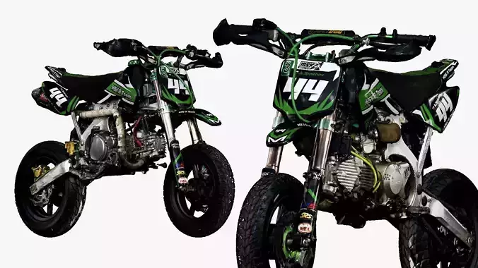 001264 black and green sport bike