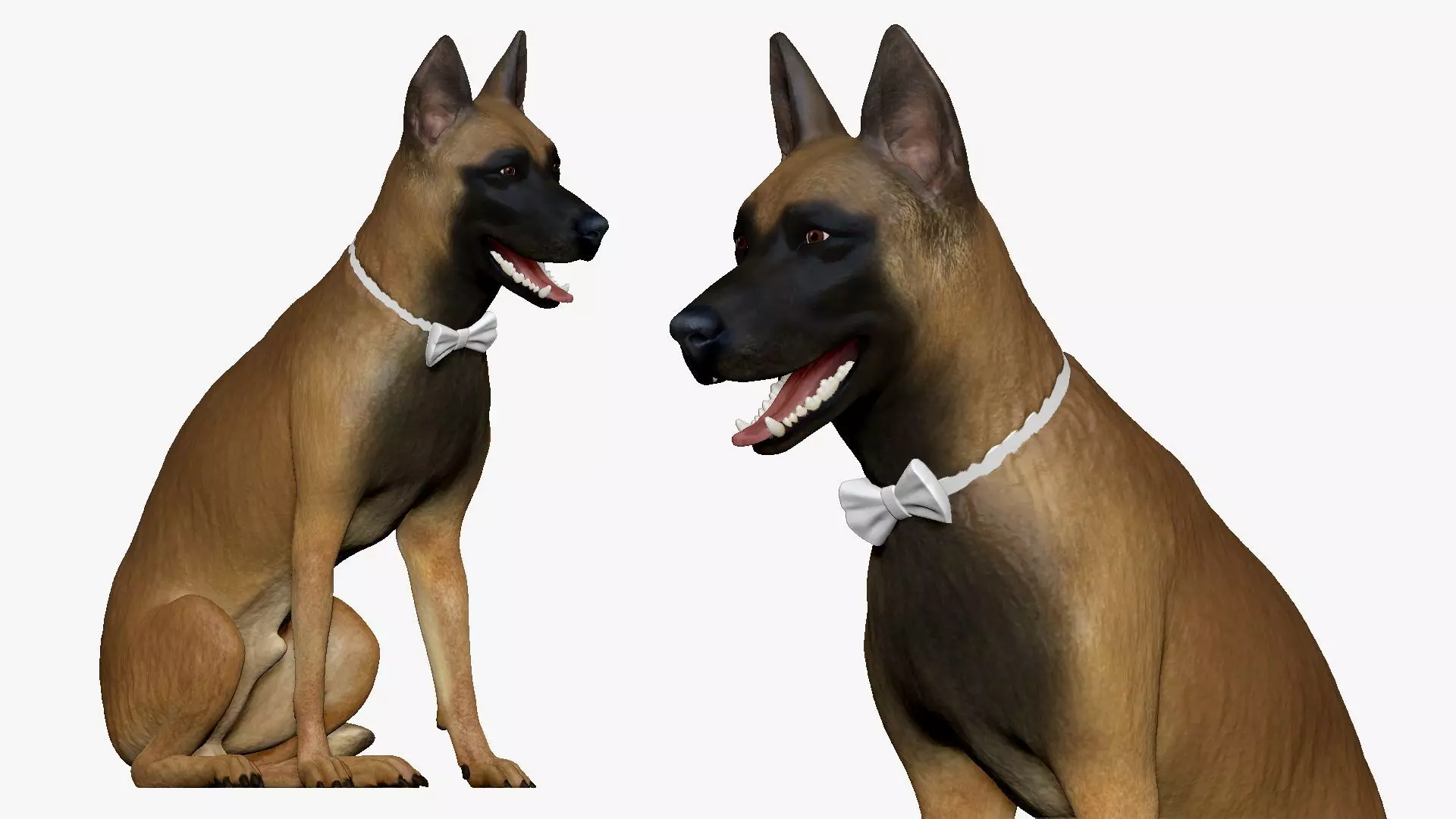 001266 smiling dog with butterfly 3dp 3D print model