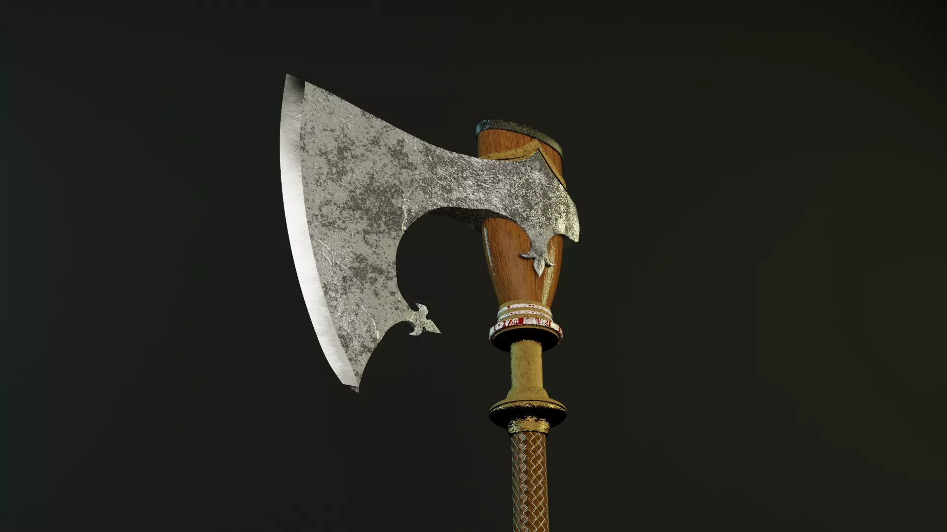 Stylized scandinavian axe high poly Free 3D model