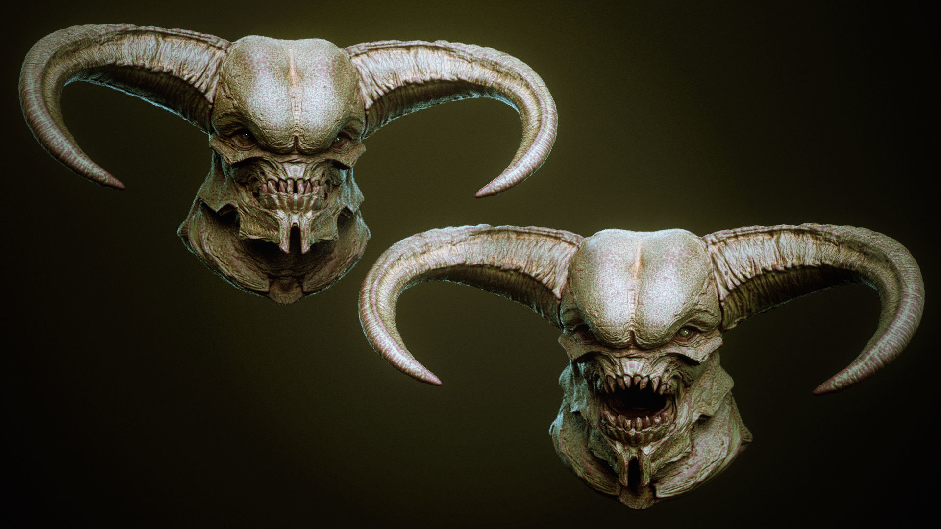 DEMON part one  52 Heads with Blendshapes 3D model_45