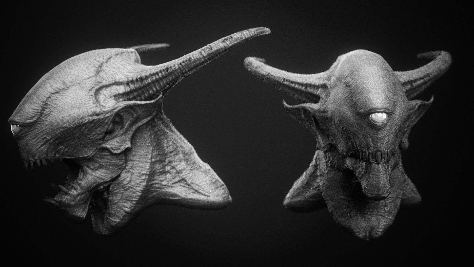 DEMON part one  52 Heads with Blendshapes 3D model_30