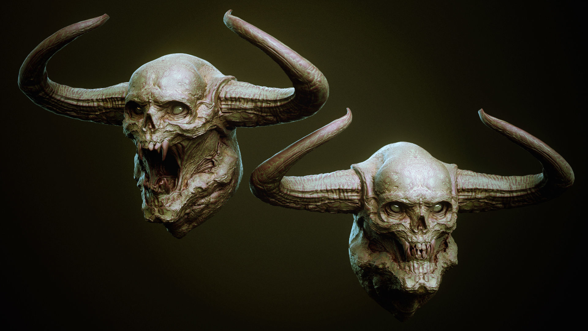DEMON part one  52 Heads with Blendshapes 3D model_23