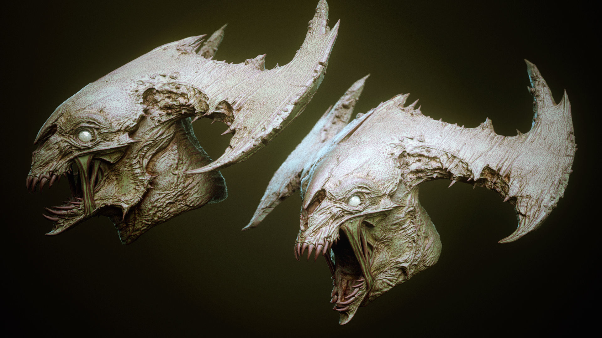 DEMON part one  52 Heads with Blendshapes 3D model_13